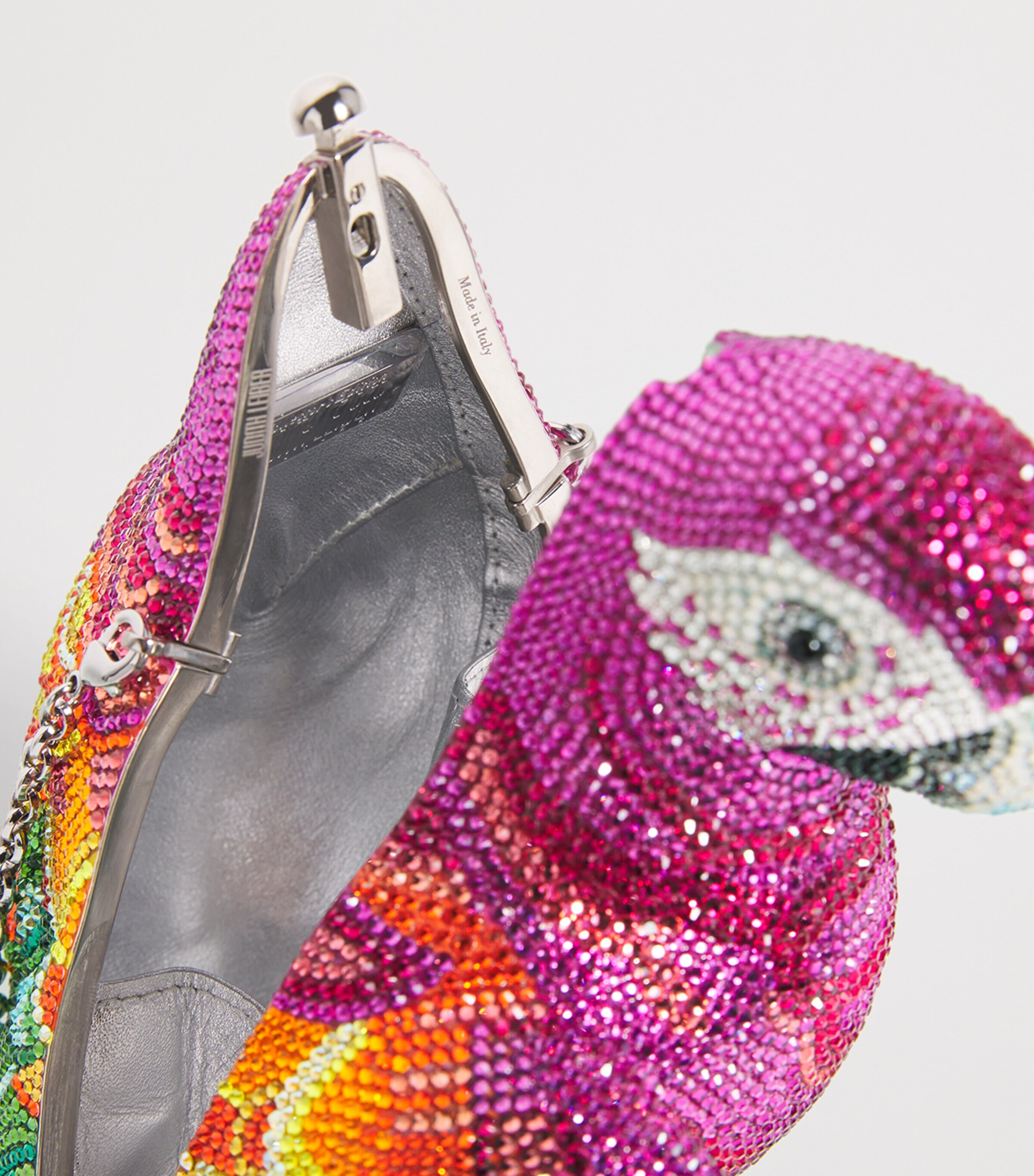 Judith Leiber Crystal Parrot Bali Clutch Bag Sfumt Fushia Multi Image 4