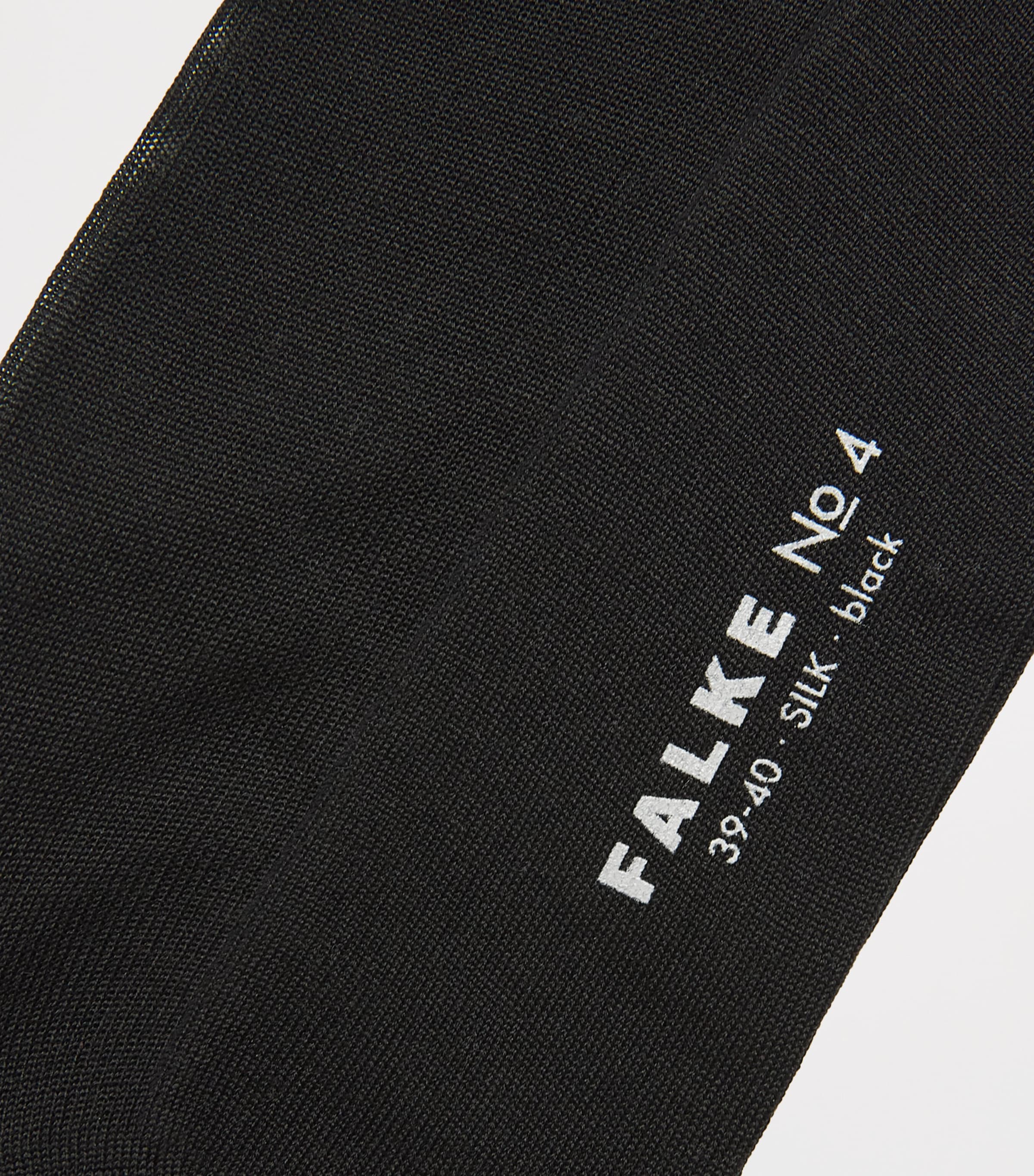 Falke Mens Silk-Blend No.4 Socks Black Image 3