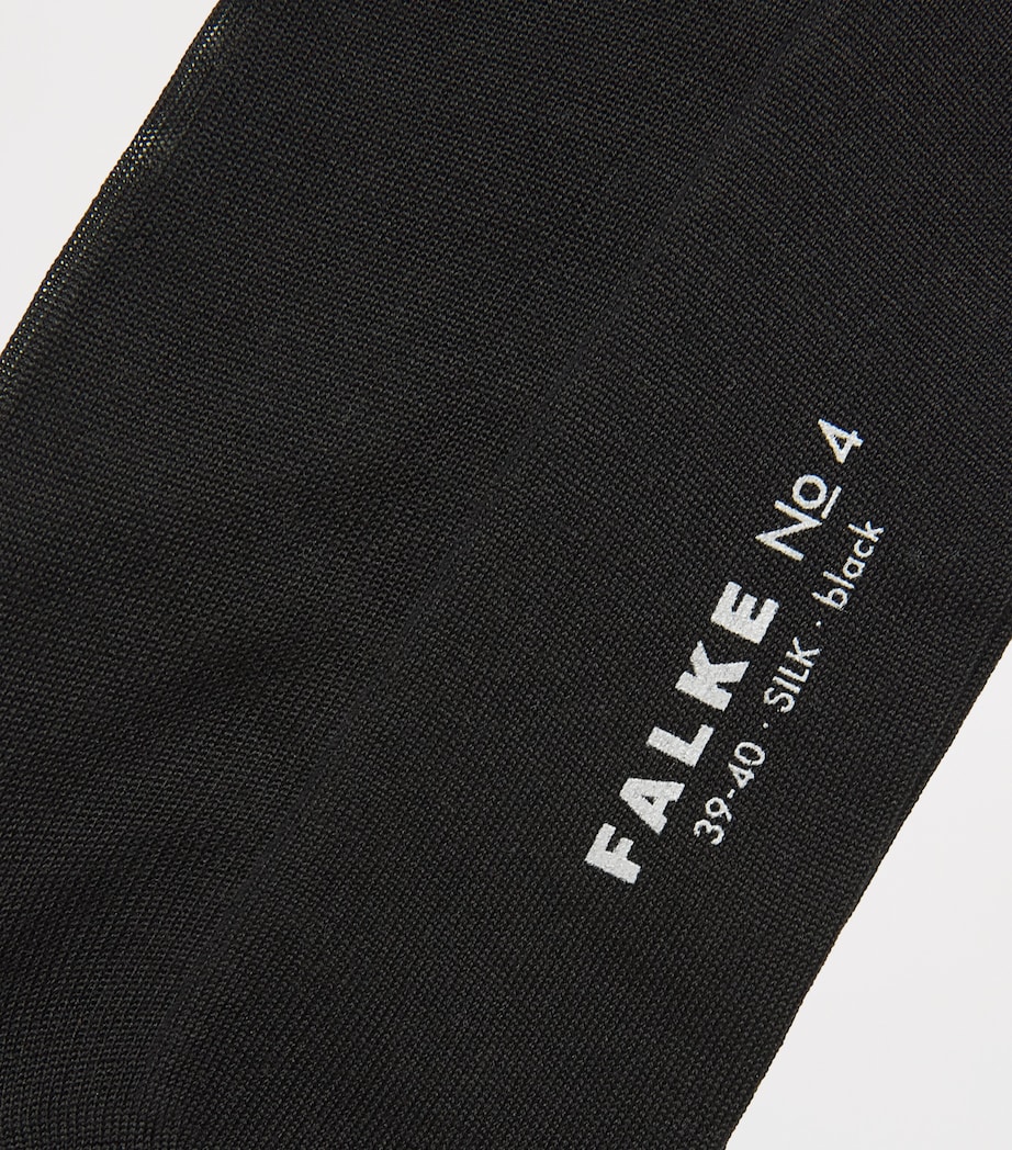 Falke Mens Silk-Blend No.4 Socks Black Image 3
