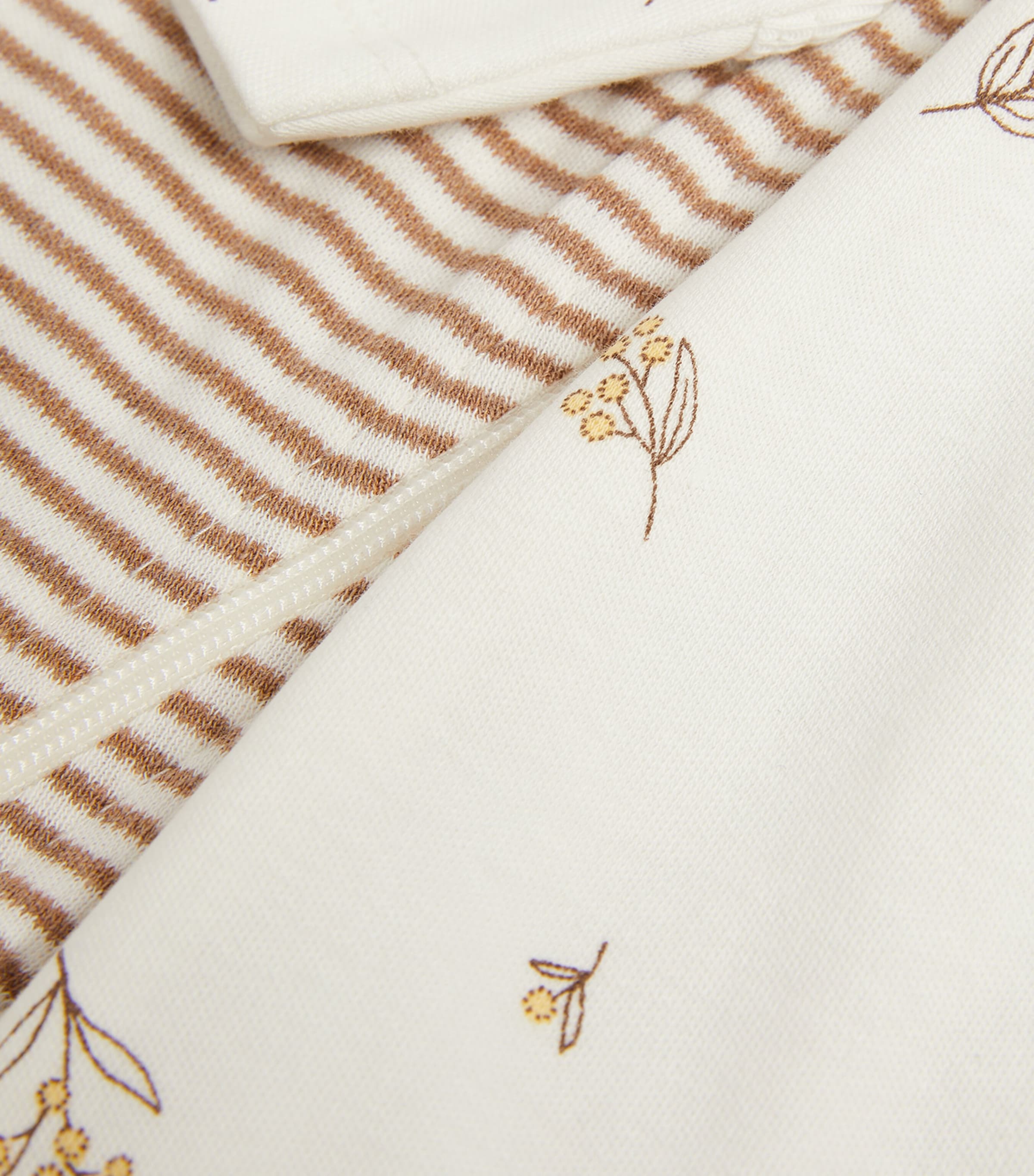 Purebaby Set of 2 Organic Cotton All-In-Ones Vanilla Wattle Bee Image 3