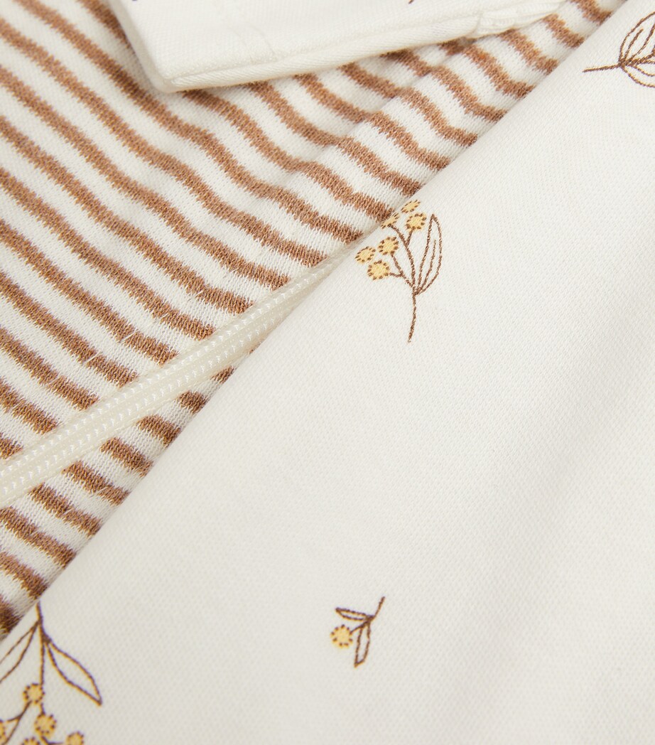 Purebaby Set of 2 Organic Cotton All-In-Ones Vanilla Wattle Bee Image 3