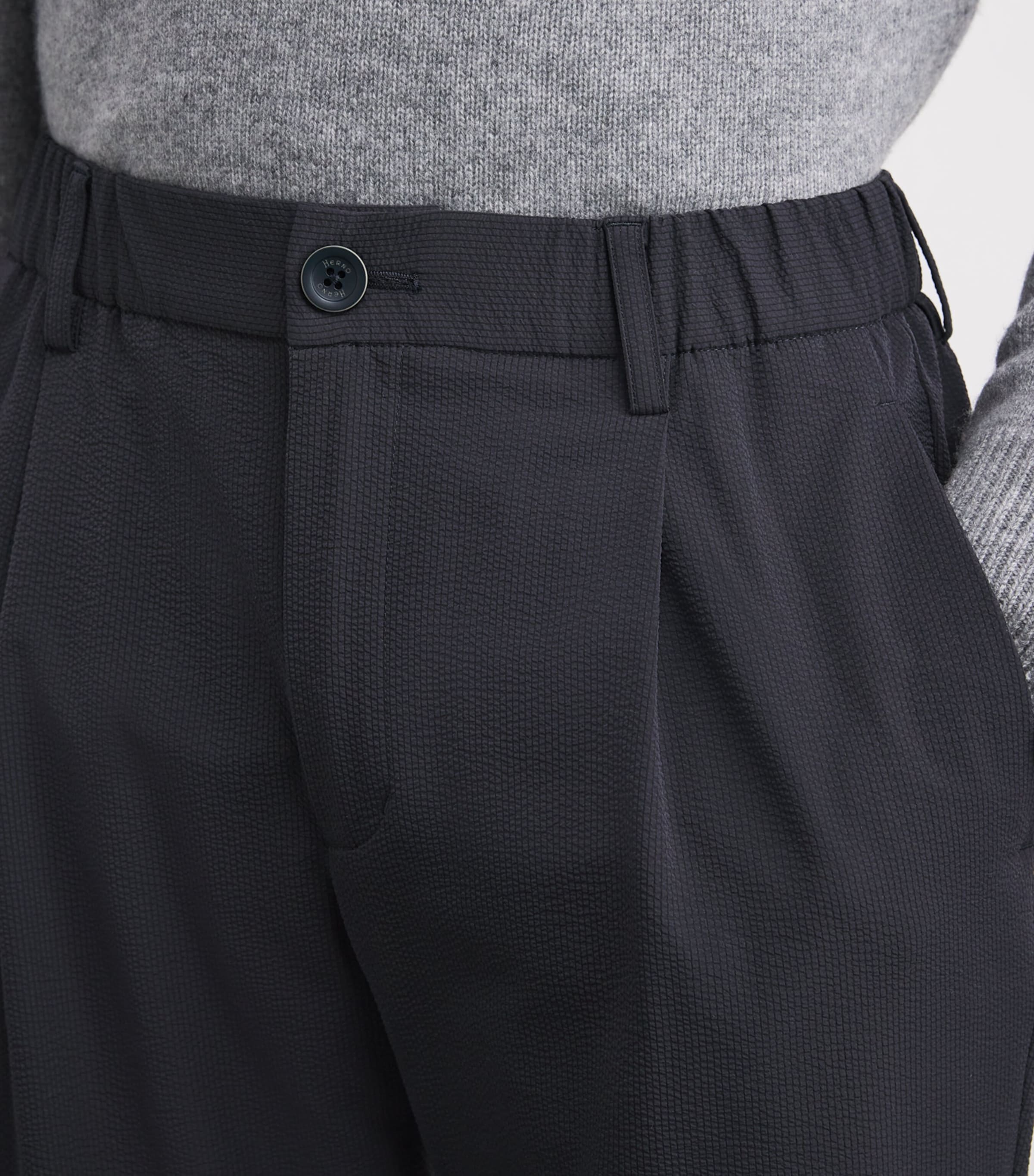 Seersucker Drawstring-Adjustable Trousers 9200 BLU NAVY Image 6