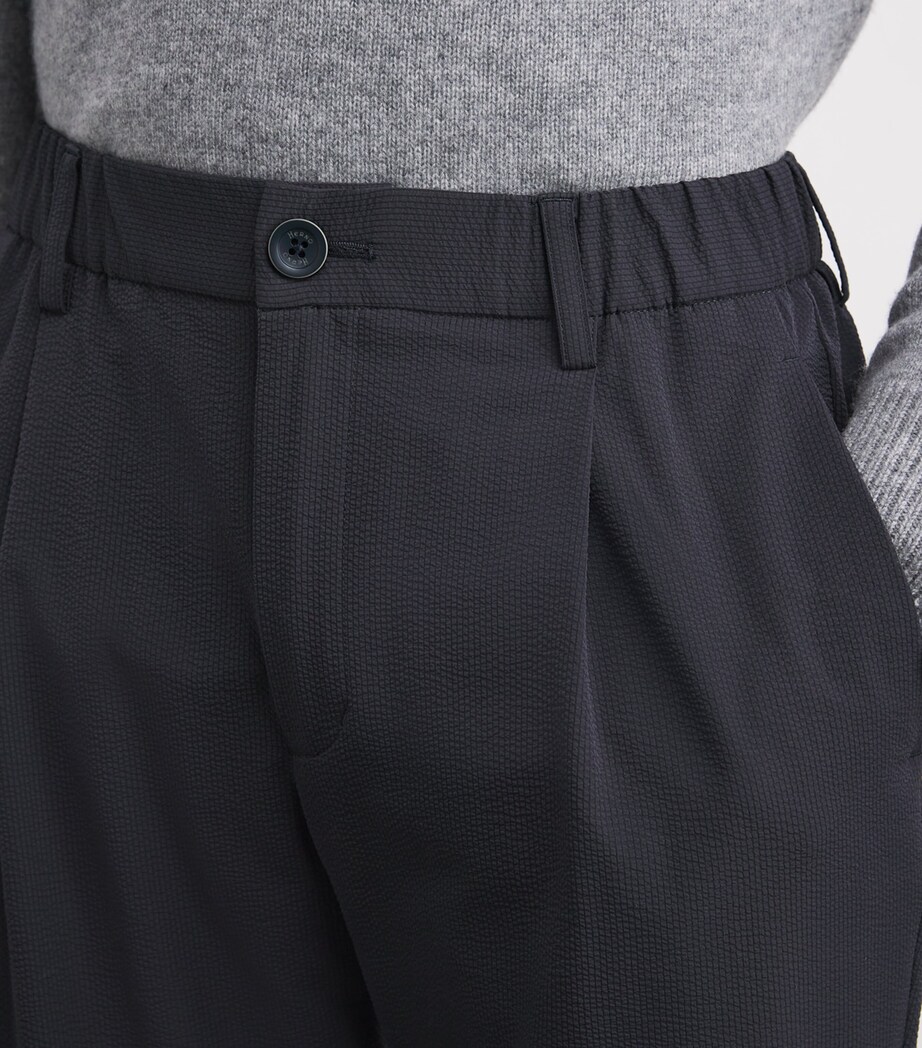 Seersucker Drawstring-Adjustable Trousers 9200 BLU NAVY Image 6