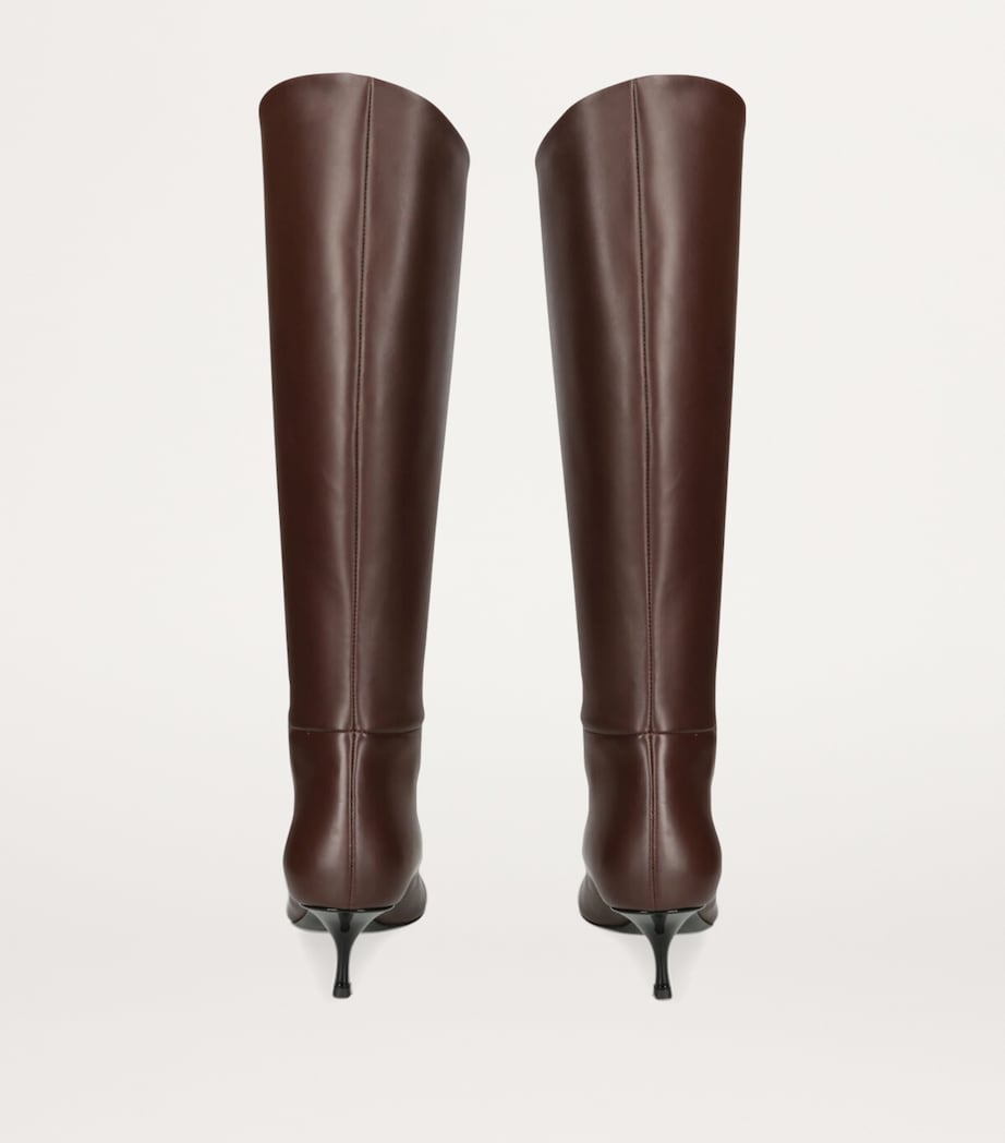 Leather Rami Tubo Knee-High Boots 50 DARK BROWN Image 3