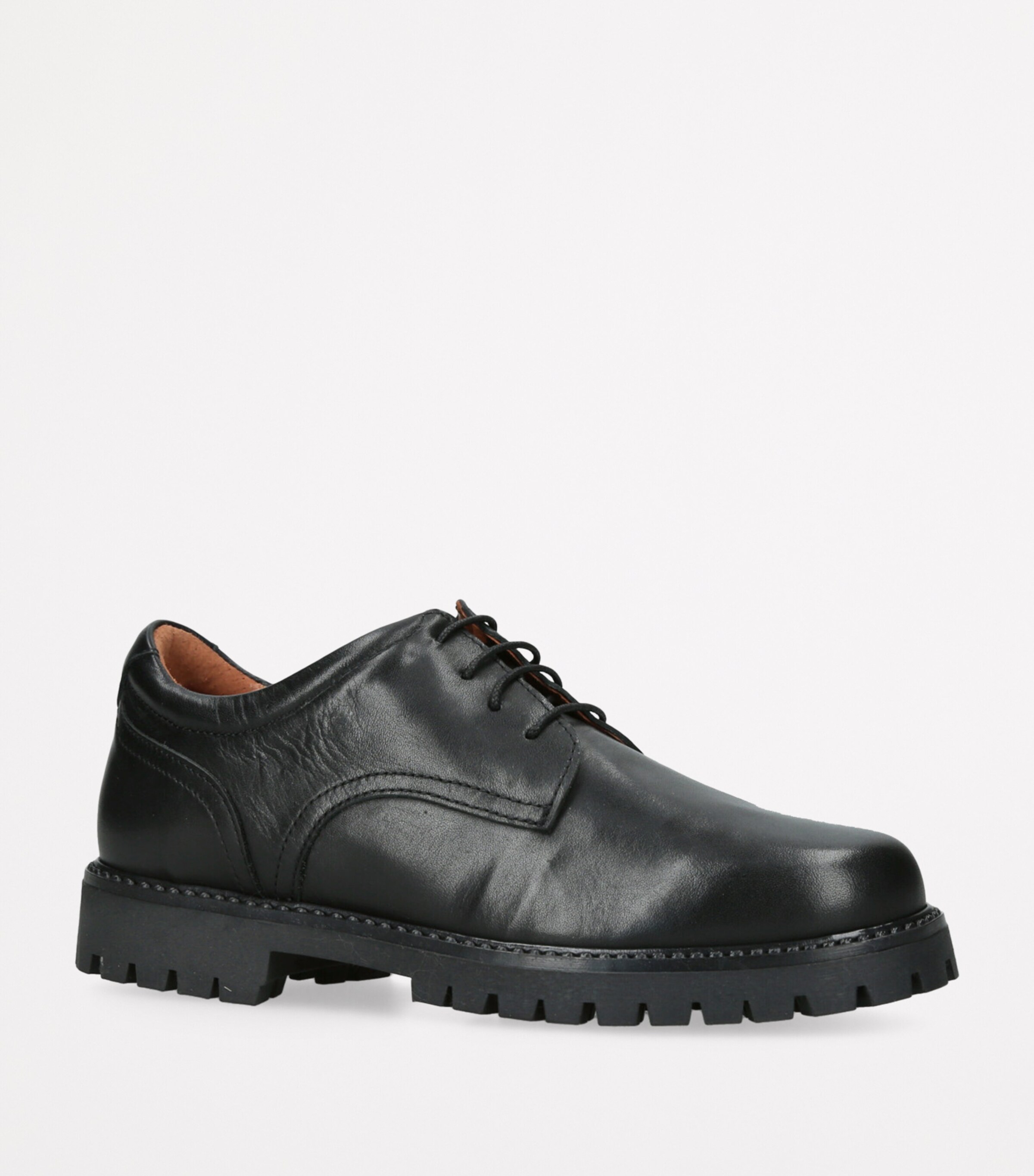 papouelli Leather Harry School Shoes Black Image 3