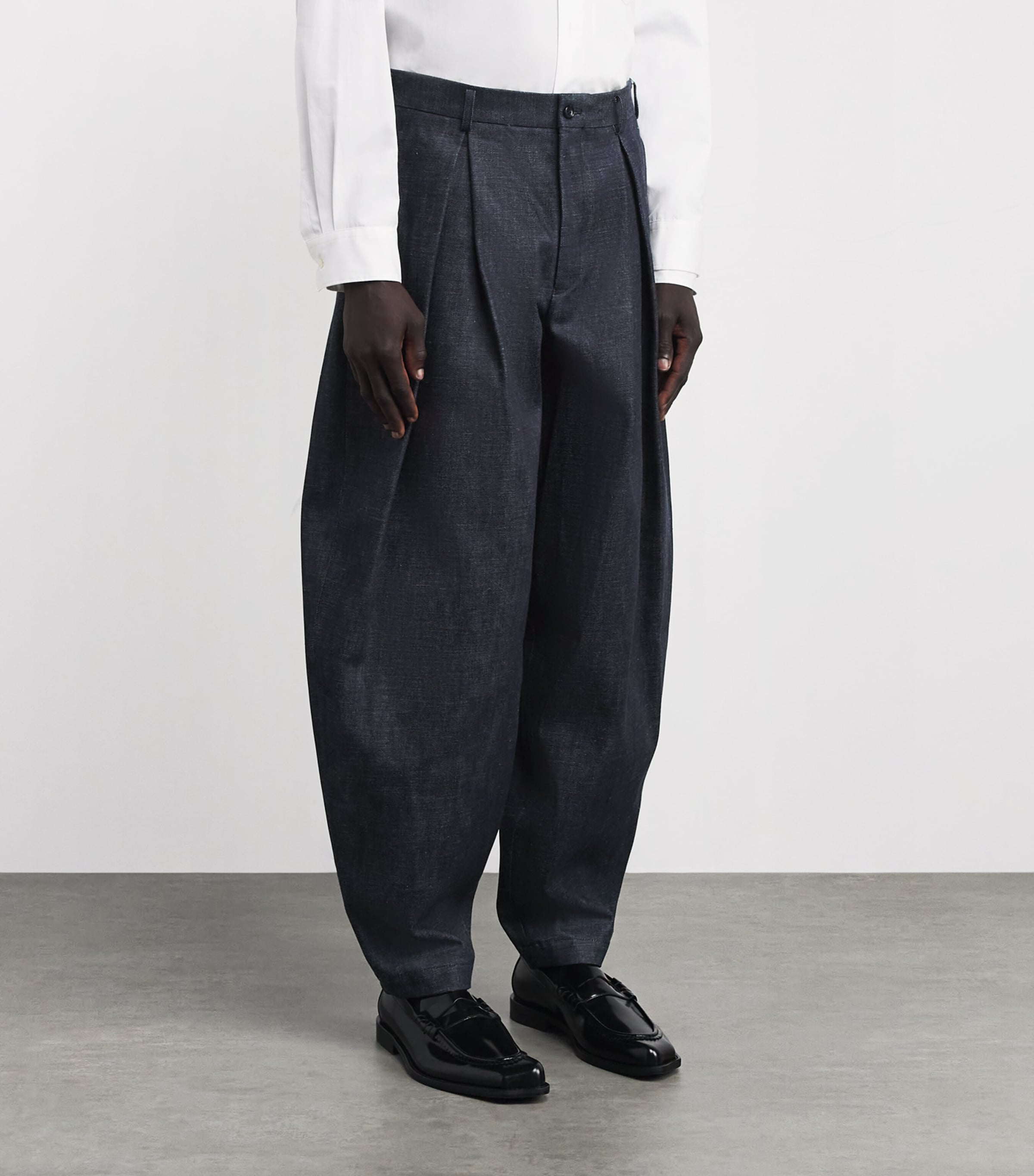 Comme Des Garçons Homme Plus Blue Pleated Wide-Leg Jeans | Harrods US