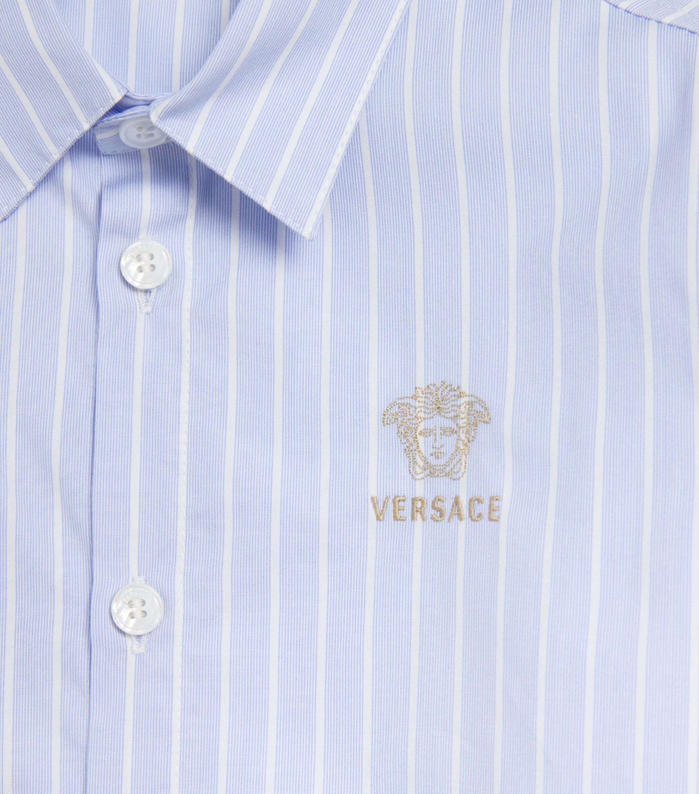 Versace Kids Cotton Stripe Medusa Shirt (4-14 Years) Image 3