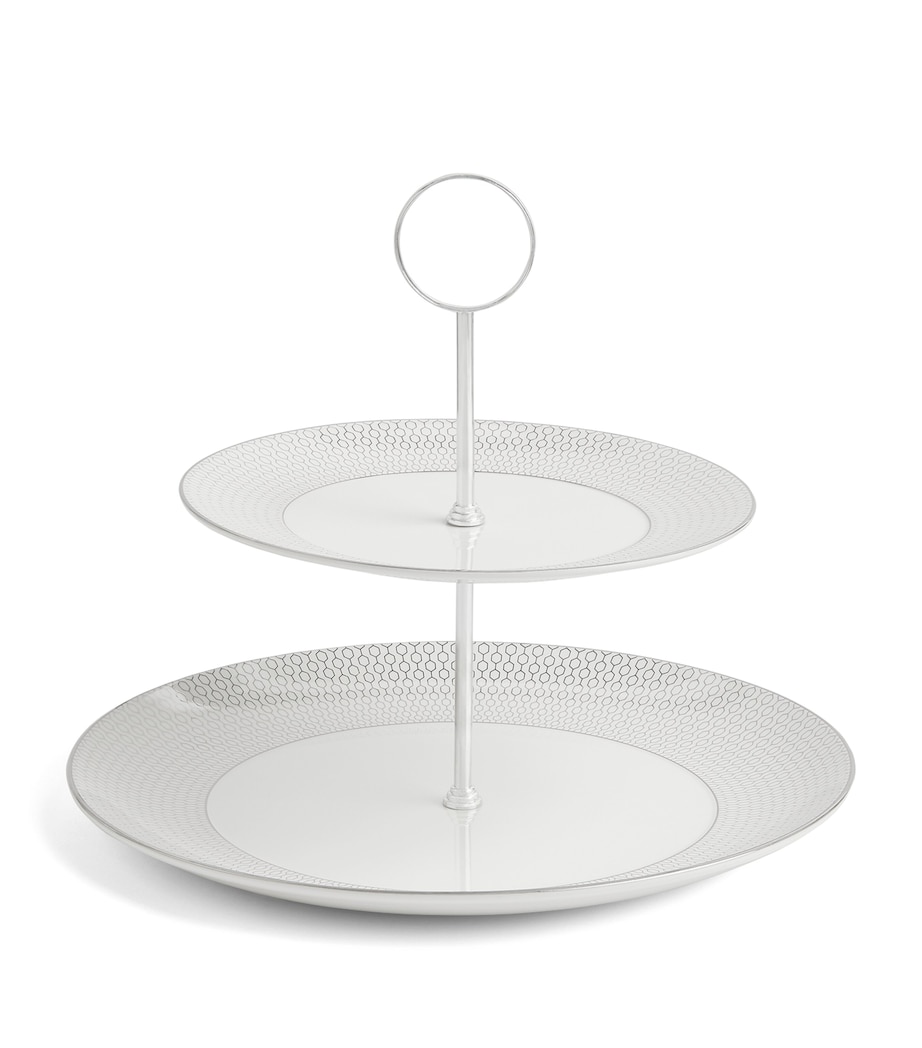 Gio Platinum 2-Tier Cake Stand WHITE Image 4