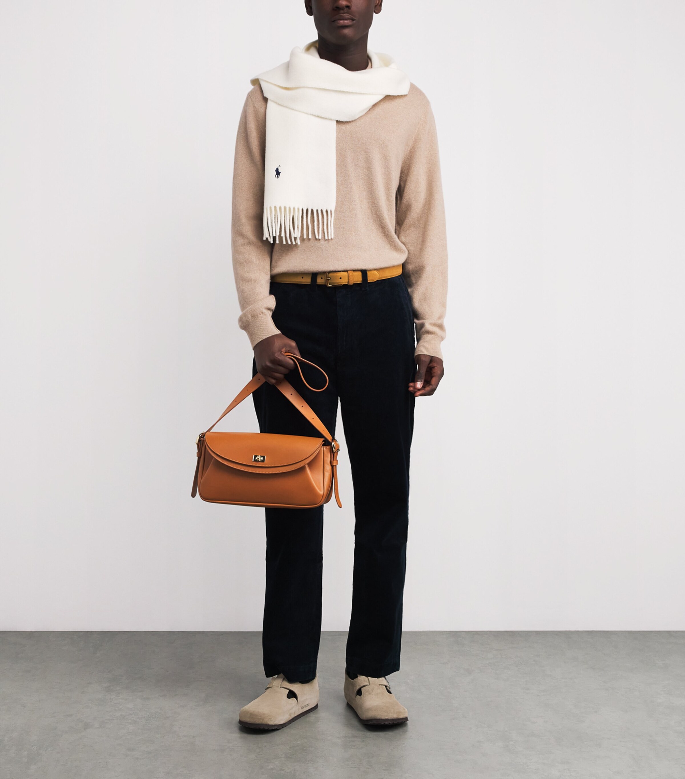 Suede Buckle Belt LIGHT BEIGE Image 3