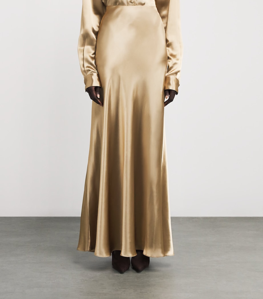 Satin Maxi Skirt NATURAL Image 3