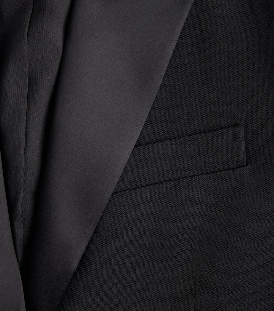 ME+EM Womens Wool-Blend Contour Tux Blazer Black Image 6