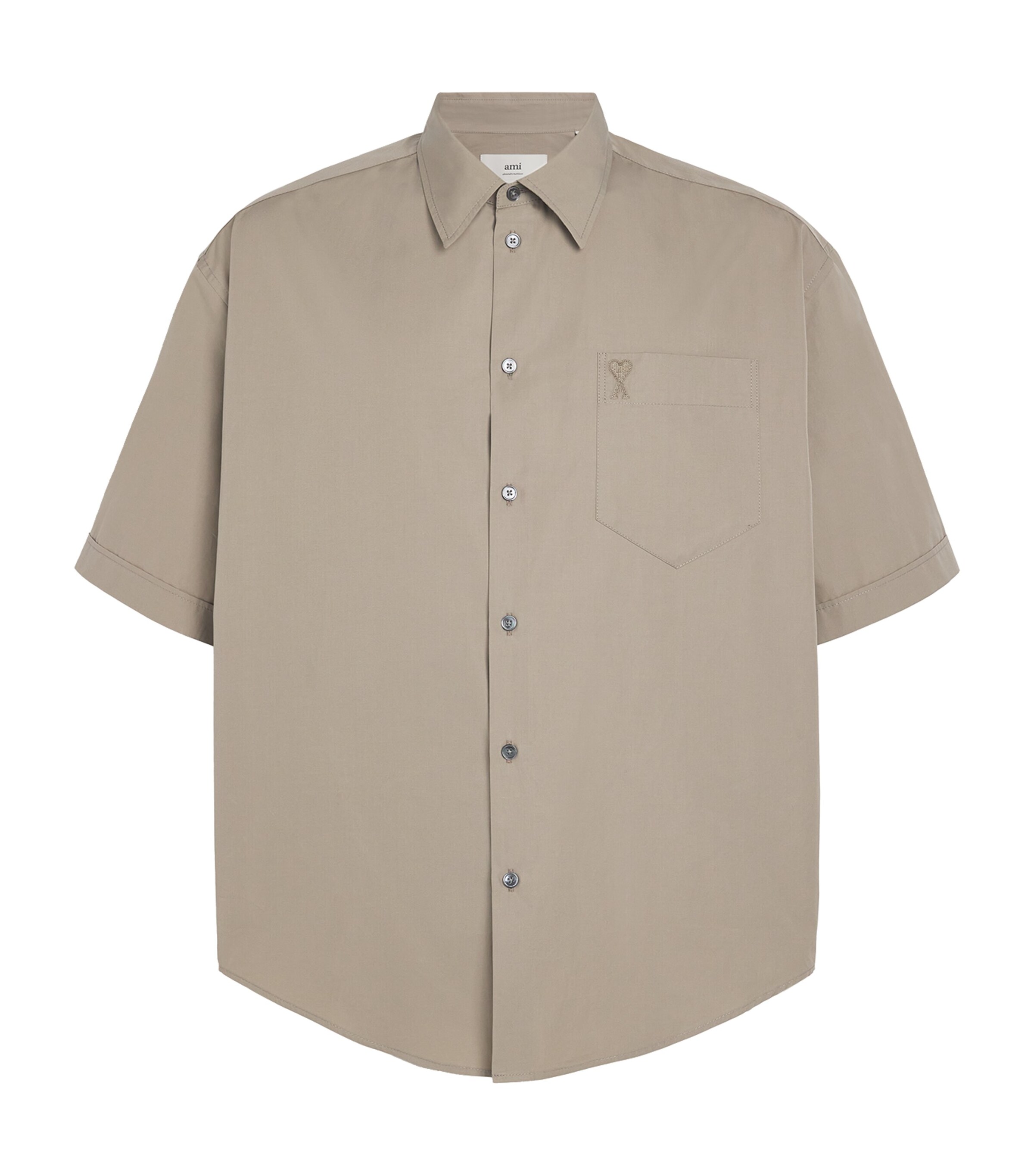 AMI Paris Mens Cotton Oversized Short-Sleeve Shirt Image 1