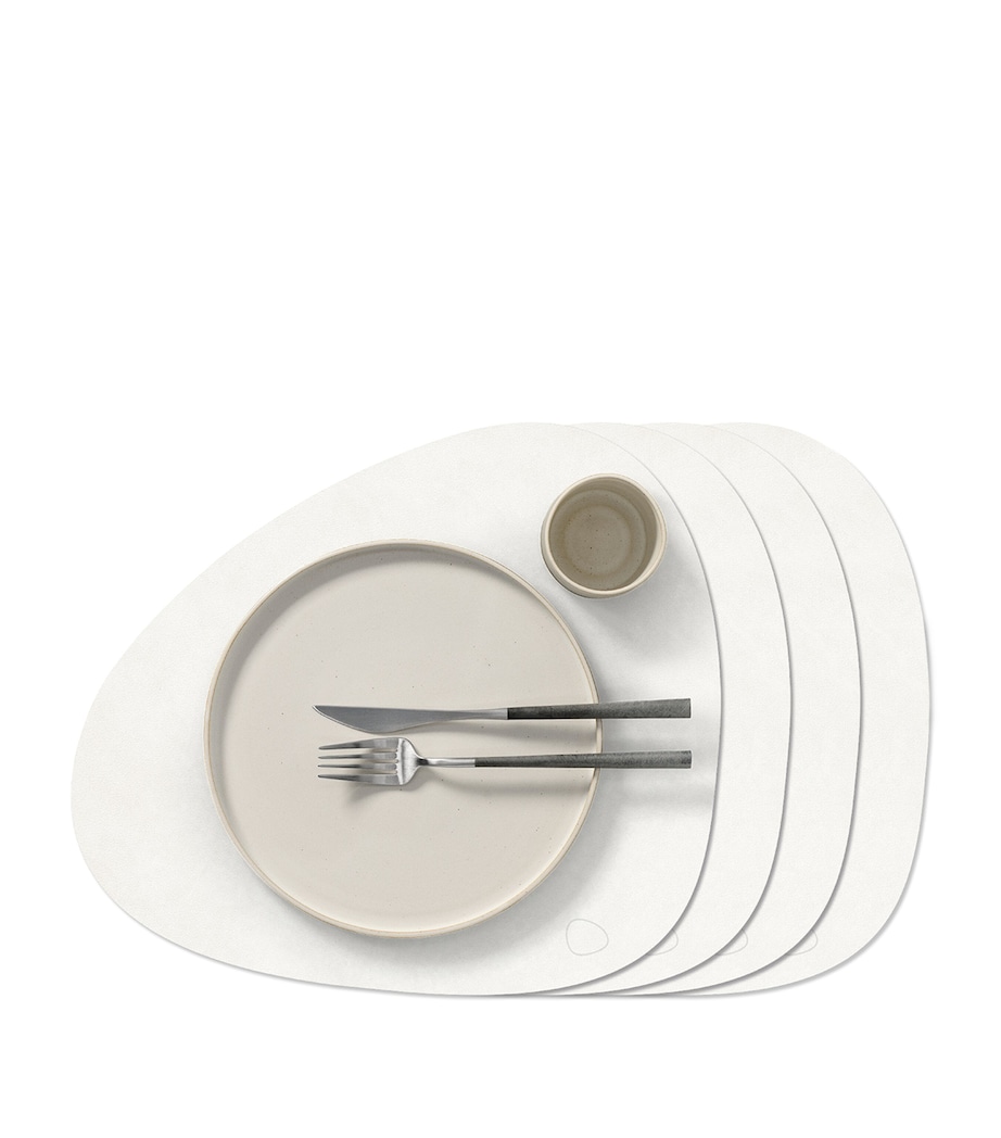 LIND DNA Large Curve Nupo Table Mat (Set of 4) White Image 1