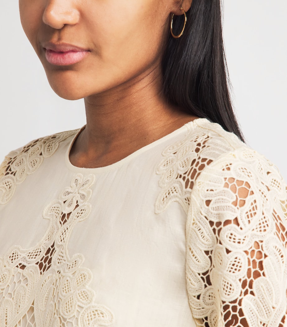 Ulla Johnson Womens Linen Embroidered Cami Mini Dress Ivory Image 3
