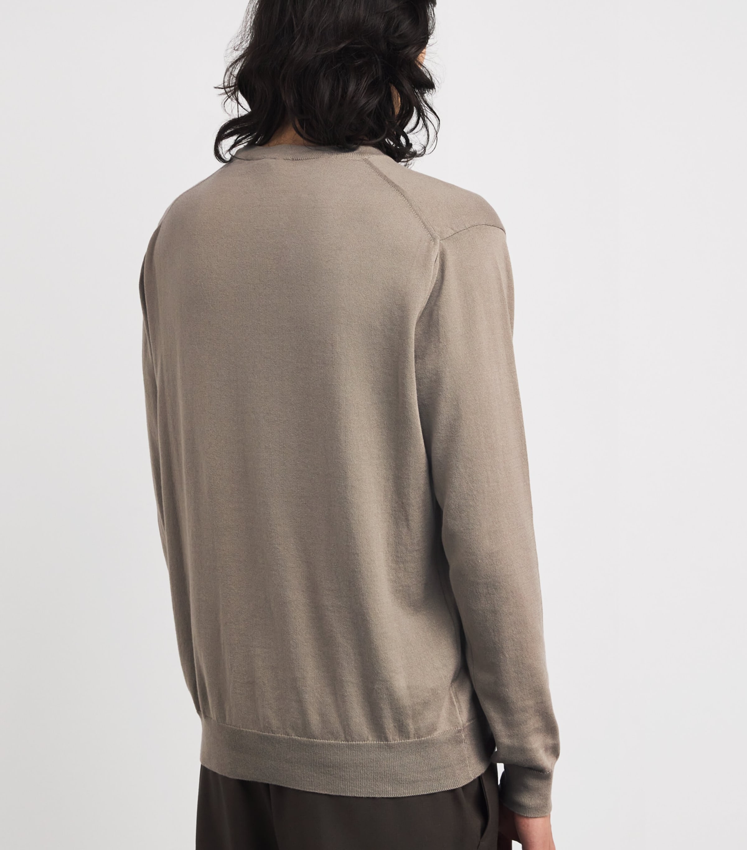 Cotton Lightweight Crew-Neck Sweater WHDC DARK STONE Image 4