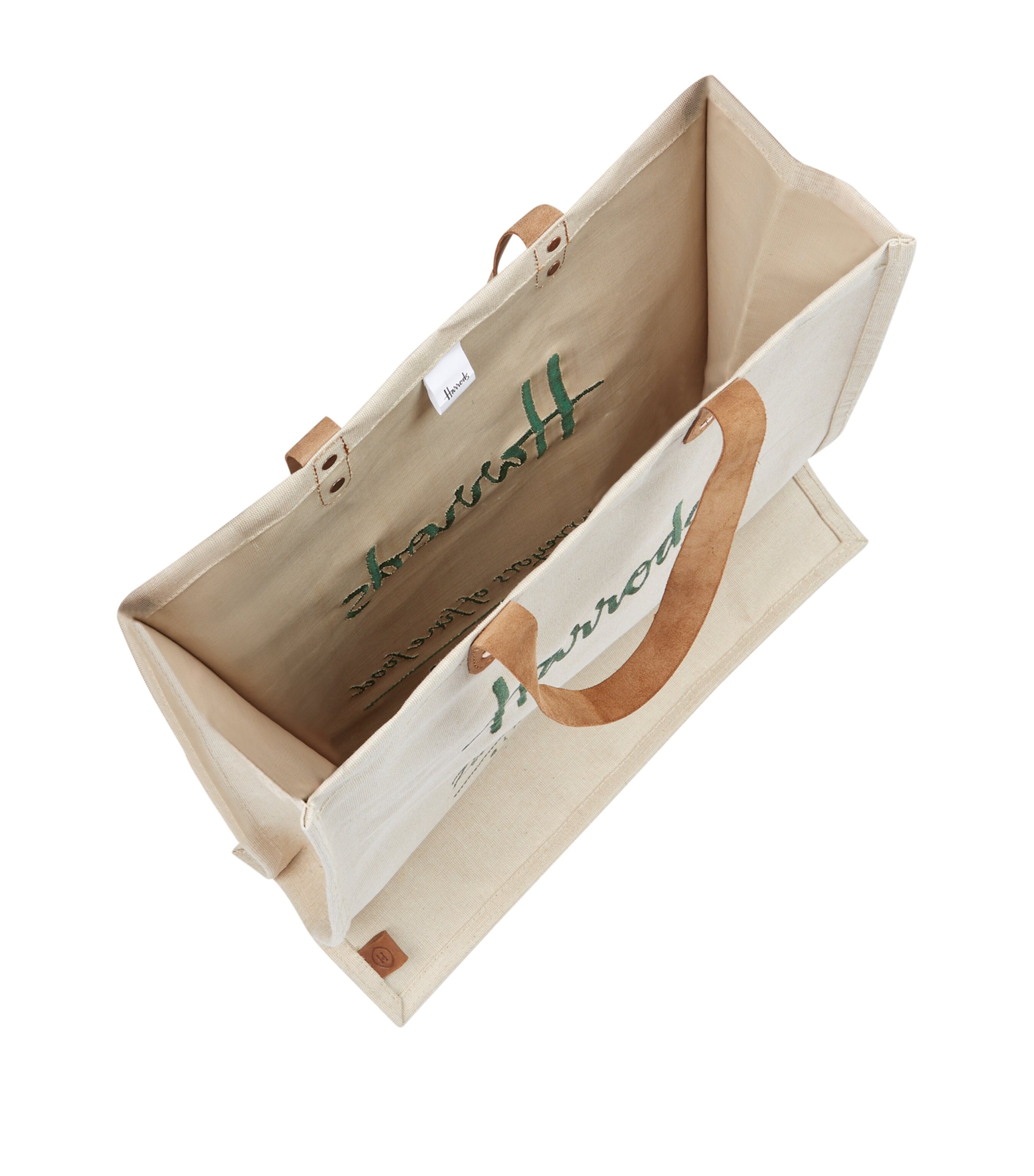 Harrods Jute, Cotton Food Halls Shopper Bag Black Image 4