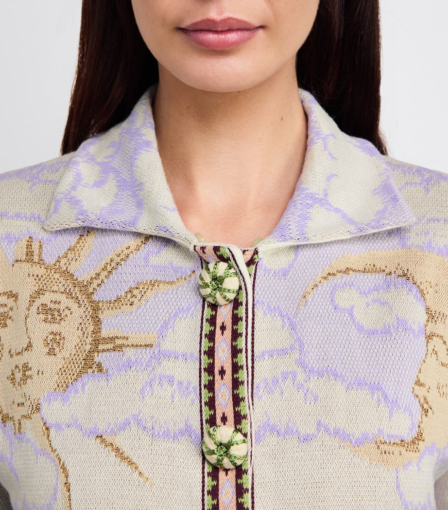 Jacquard Written In The Stars Coat WRTN IN TH STRS CREM Image 6