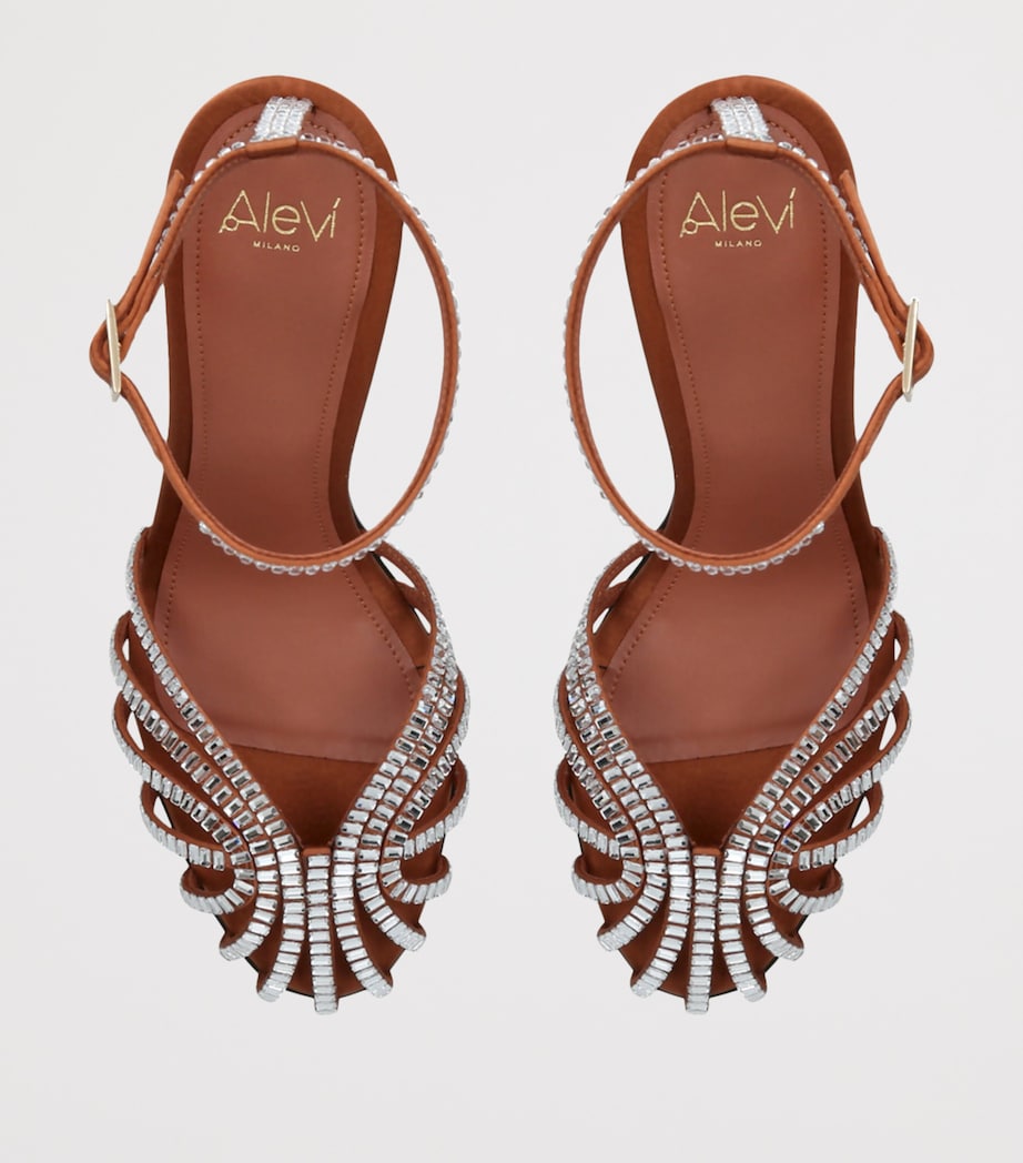 Alevì Satin Penelope Xtal Heeled Sandals 95 Rust Image 4