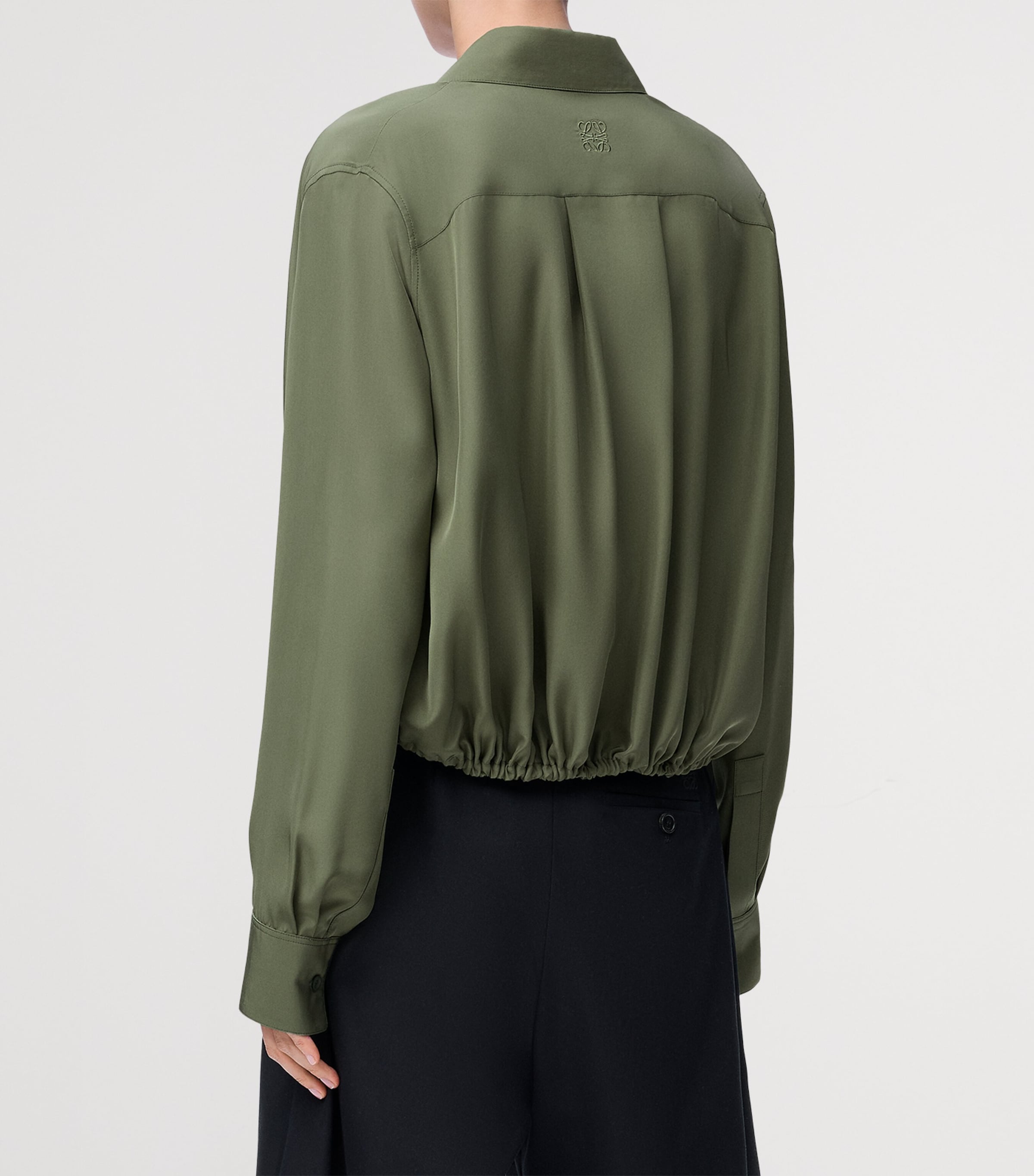 Silk Balloon Shirt KHAKI GREEN Image 5