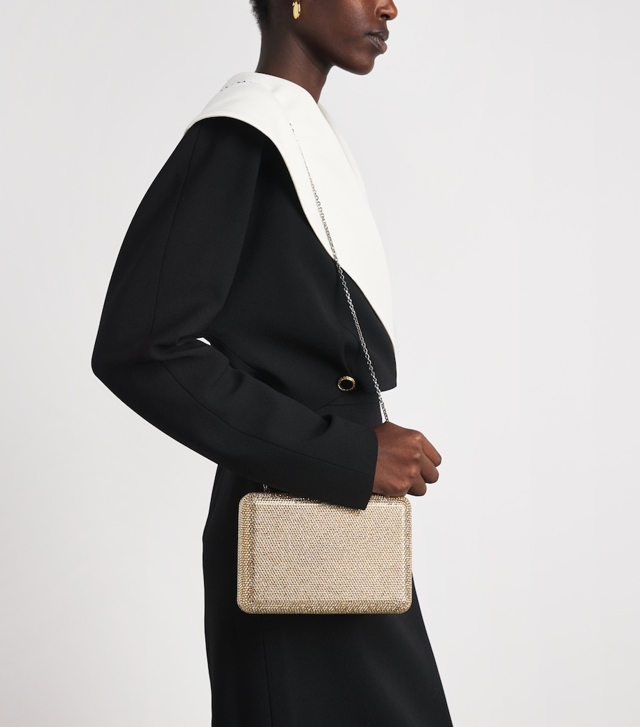 Judith Leiber Crystal-Embellished Slim Slide Clutch Bag Prosecco Image 4