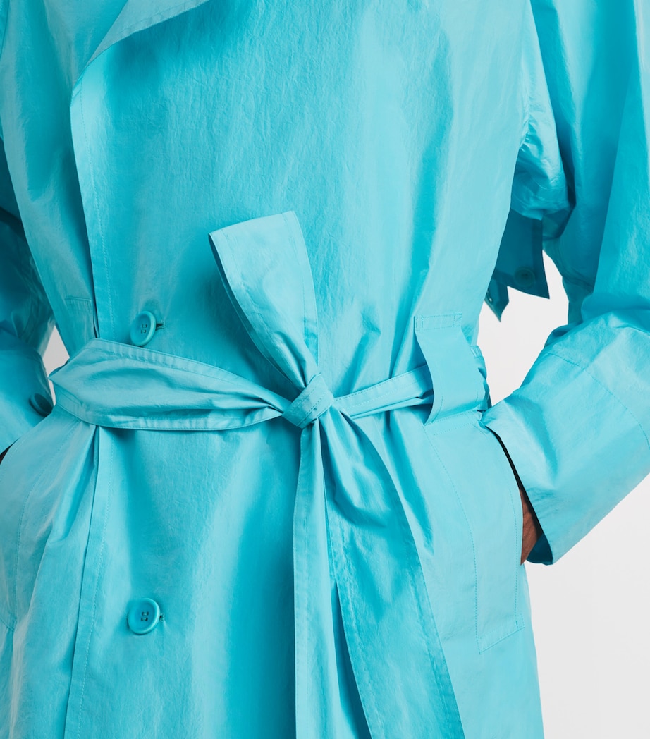 Issey Miyake Womens Correlation Trench Coat Light Blue Image 7