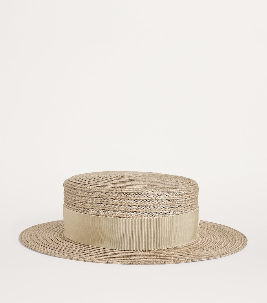 Maison Michel Straw Kiki Hat Linen Beige Image 2