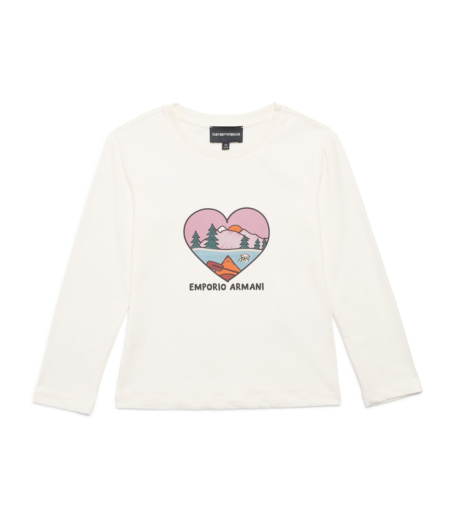 Cotton Forest Heart Print T-Shirt (4-14 Years) U0003OFF WHITE Image 1