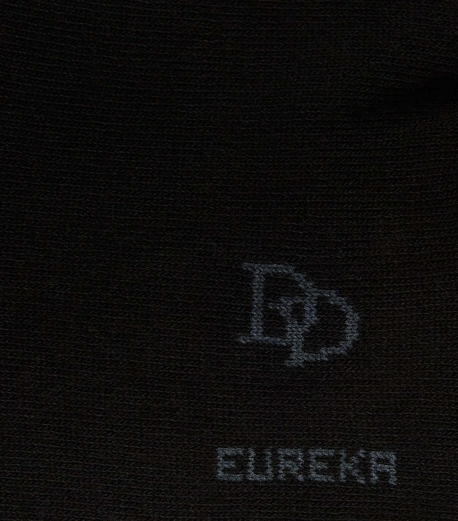 Doré Doré Mens Egyptian Cotton-Blend Eureka Trainer Socks Noir Image 2