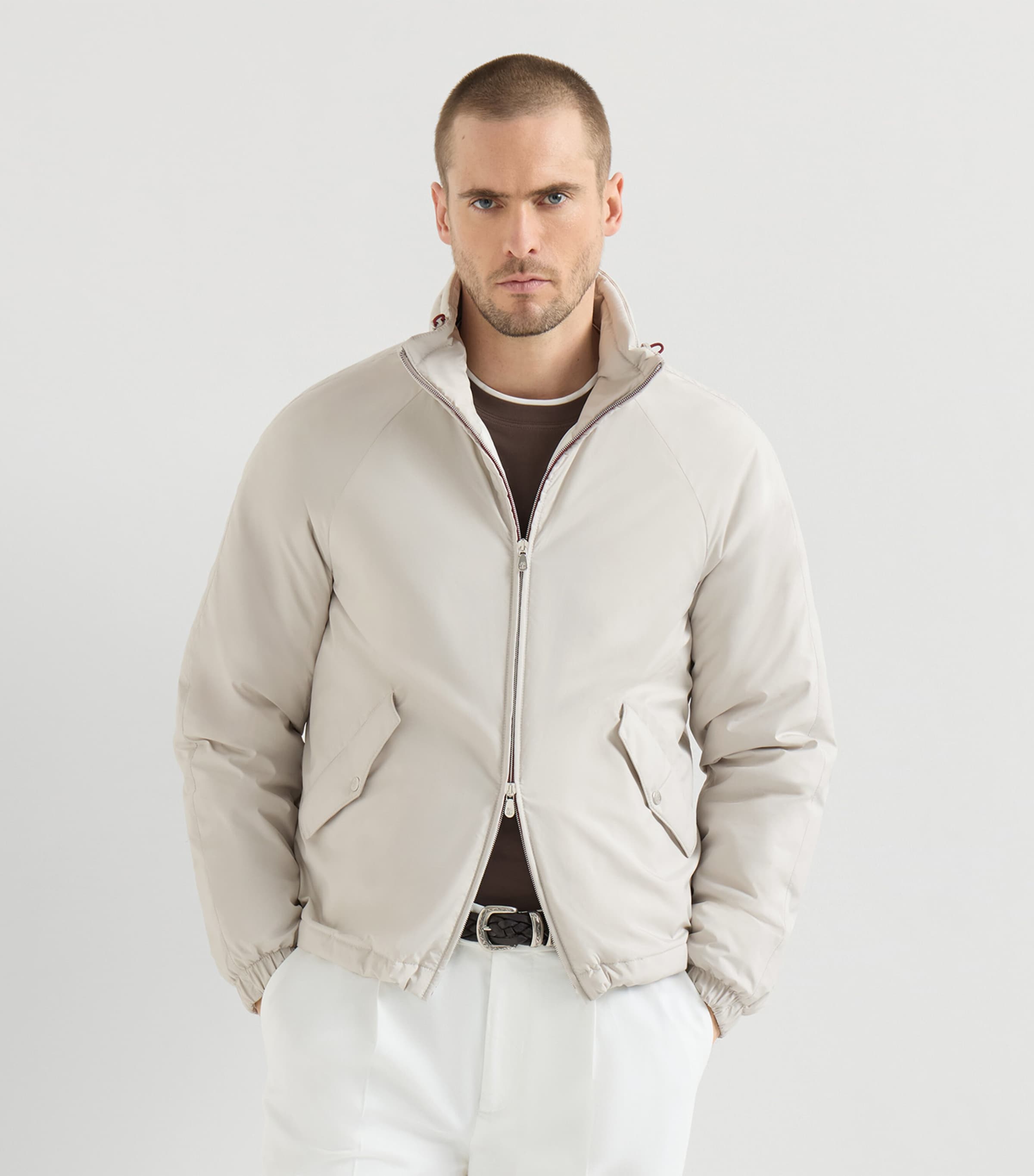Brunello Cucinelli Mens Water-Resistant Packable Hood Jacket Image 3