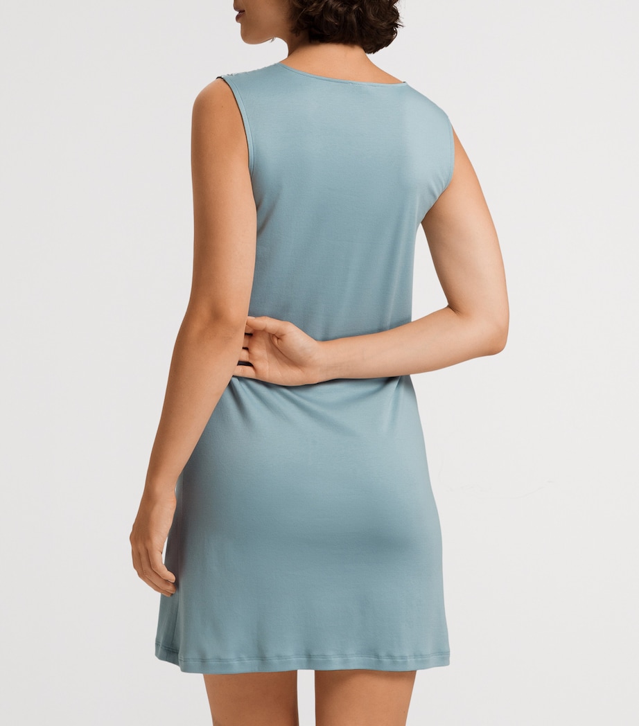 Cotton Lace-Trim Moments Nightdress TOURMALINE BLUE Image 4
