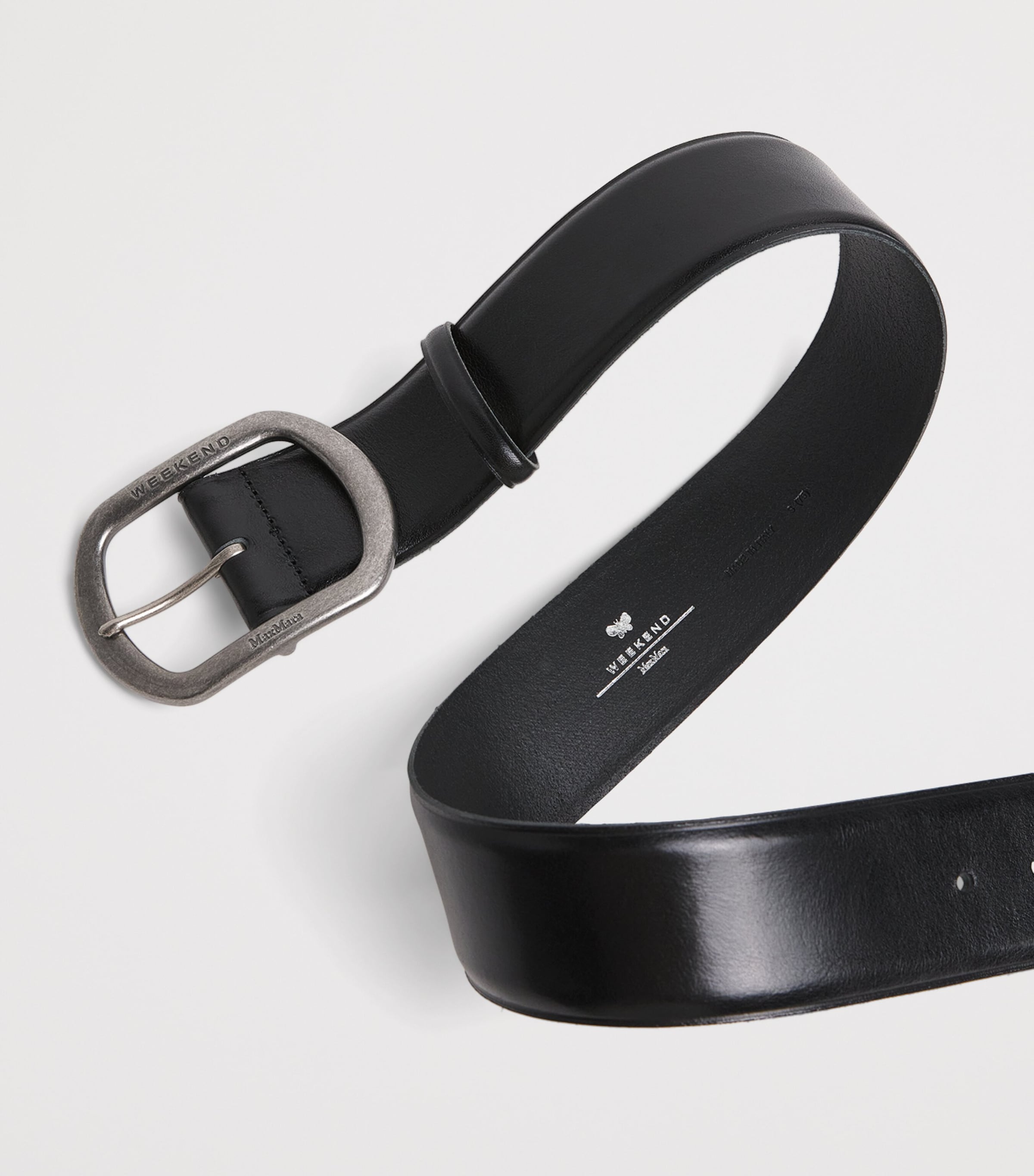 Leather Wide Belt BLACK Image 5