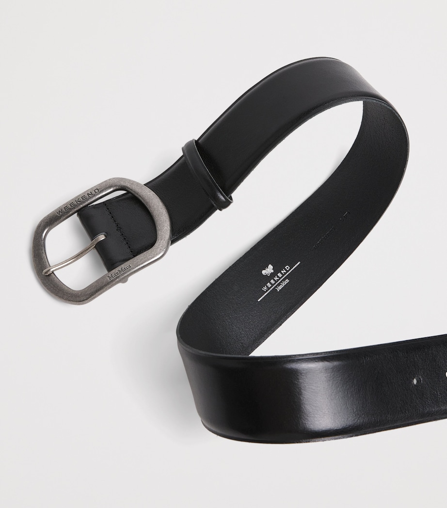 Leather Wide Belt BLACK Image 5