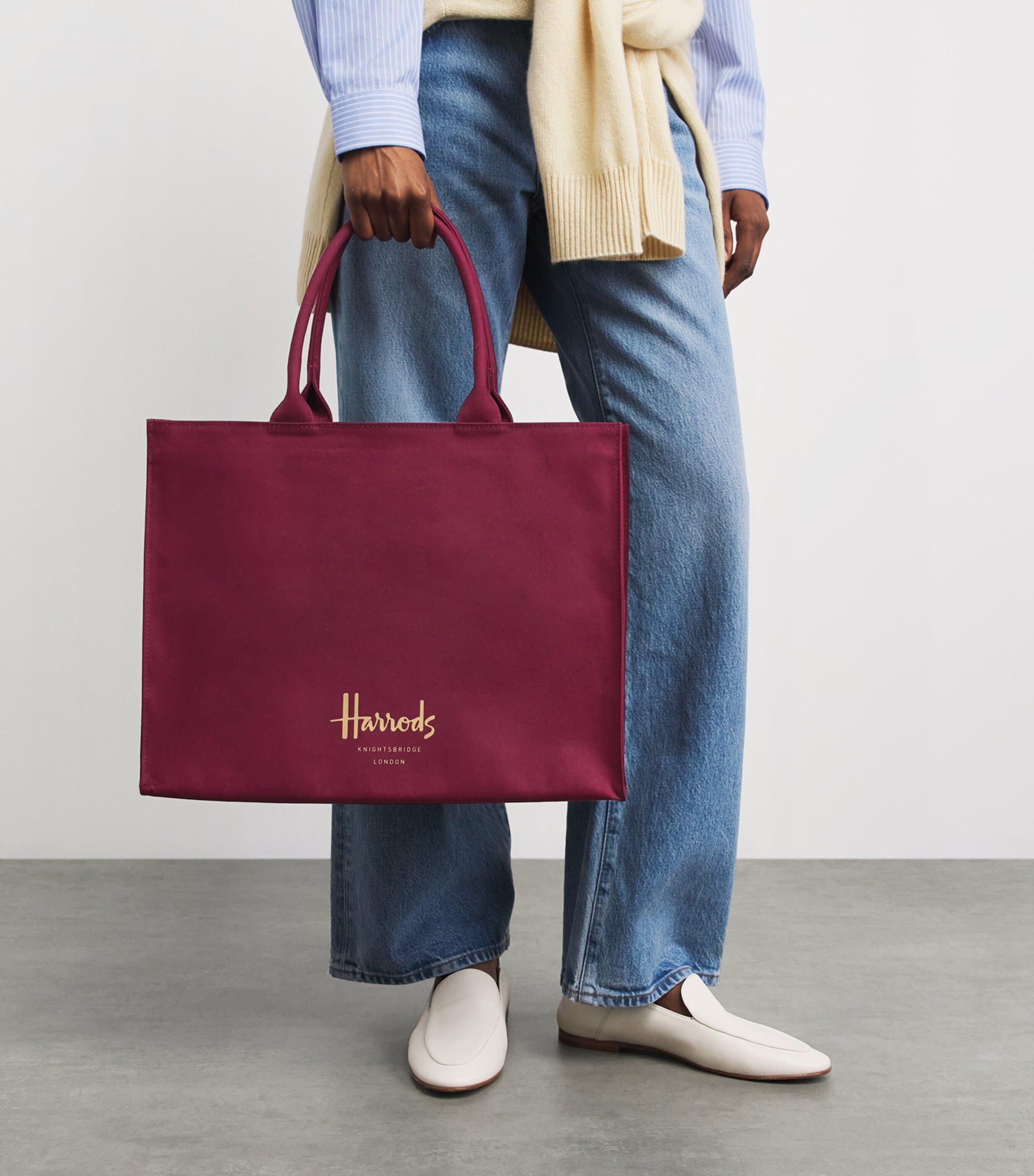 Harrods Classic Tote Bag Burgundy Image 2