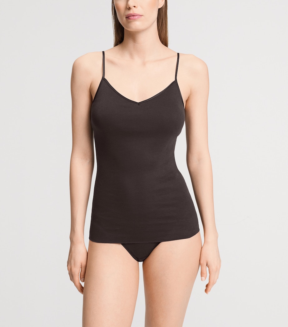 Hanro Womens Cotton Seamless Camisole Dark Mocha Image 4