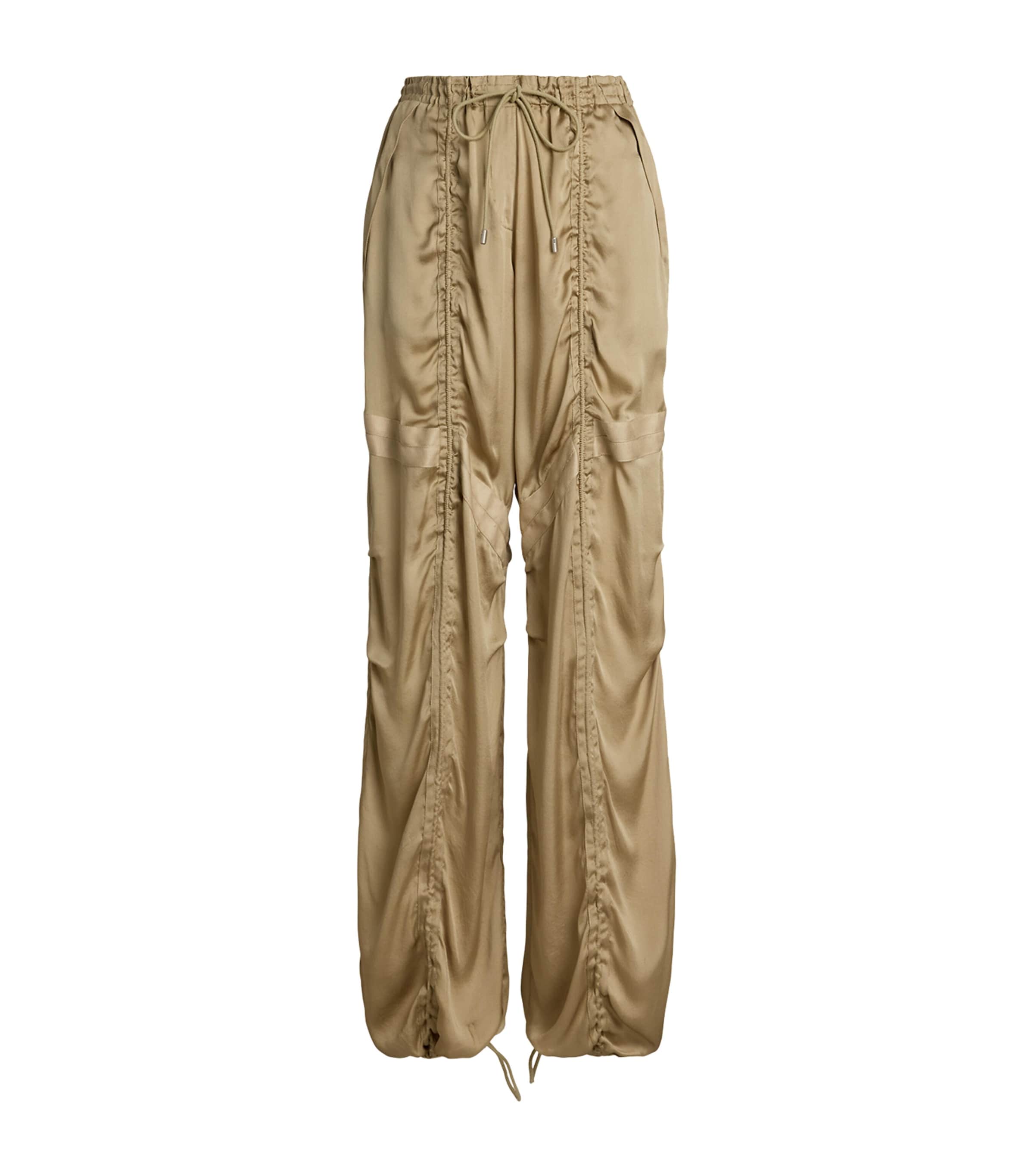 Polo Ralph Lauren Killian Charmeuse Cinched Harem Utility Pants In Beige