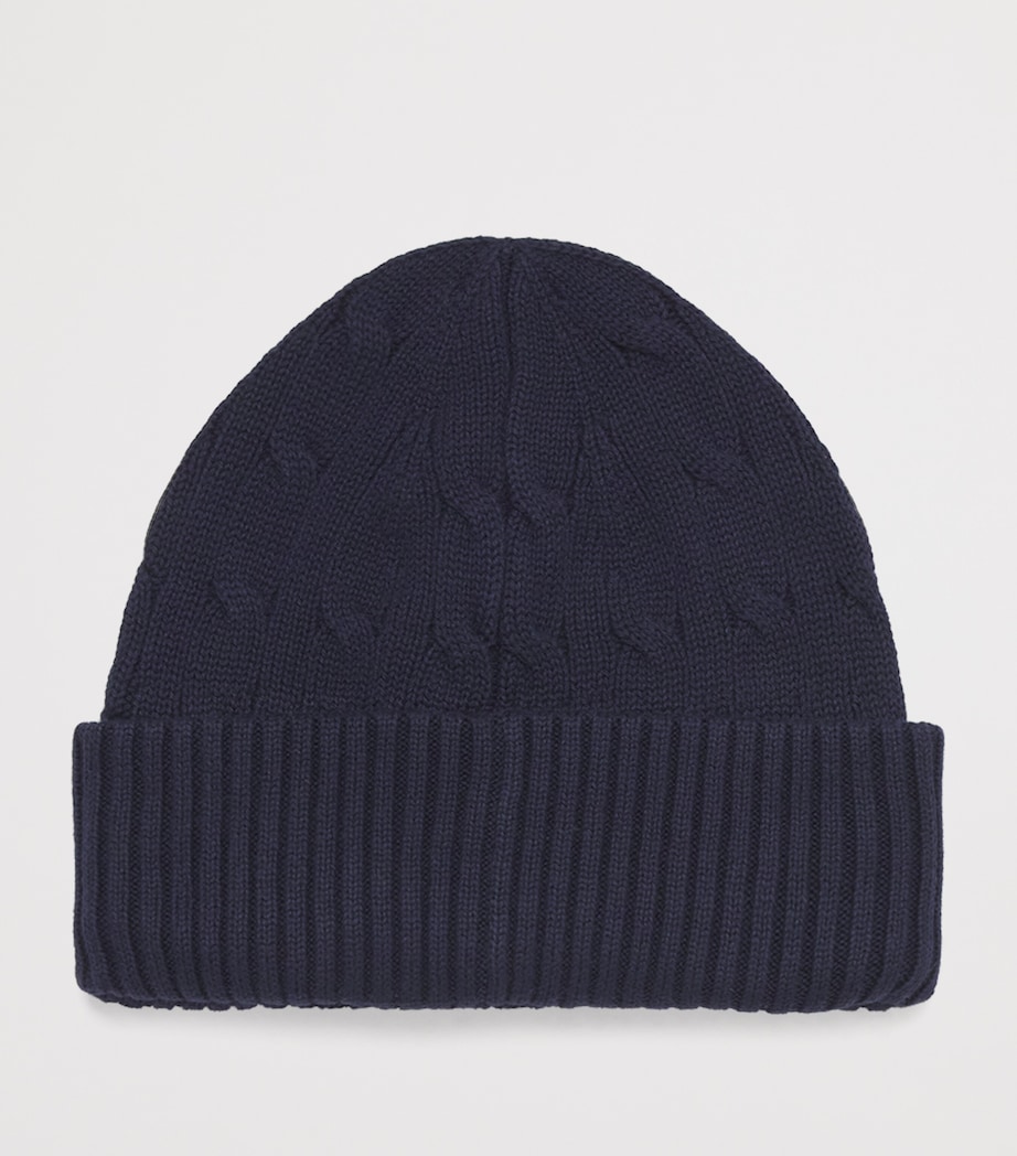 Cotton Logo Beanie NAVY Image 2
