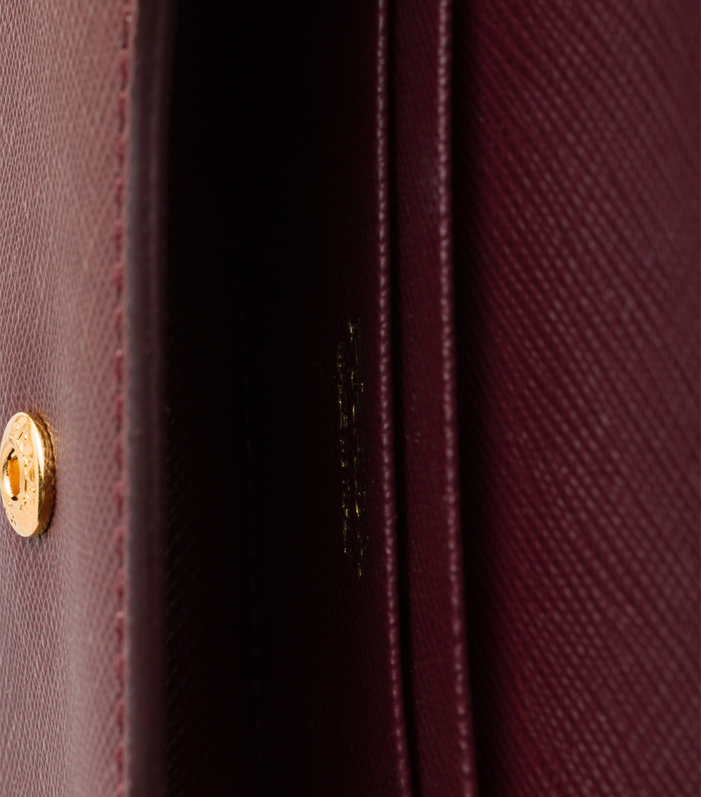 Prada Leather Card Holder with Strap Burgundy Image 4