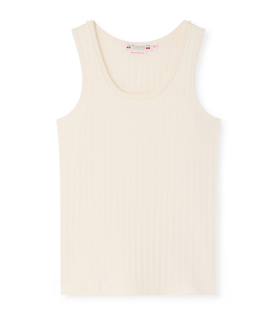Bonpoint Cotton-Blend Edina Tank Top (10-14 Years) Blanc Lait Image 1