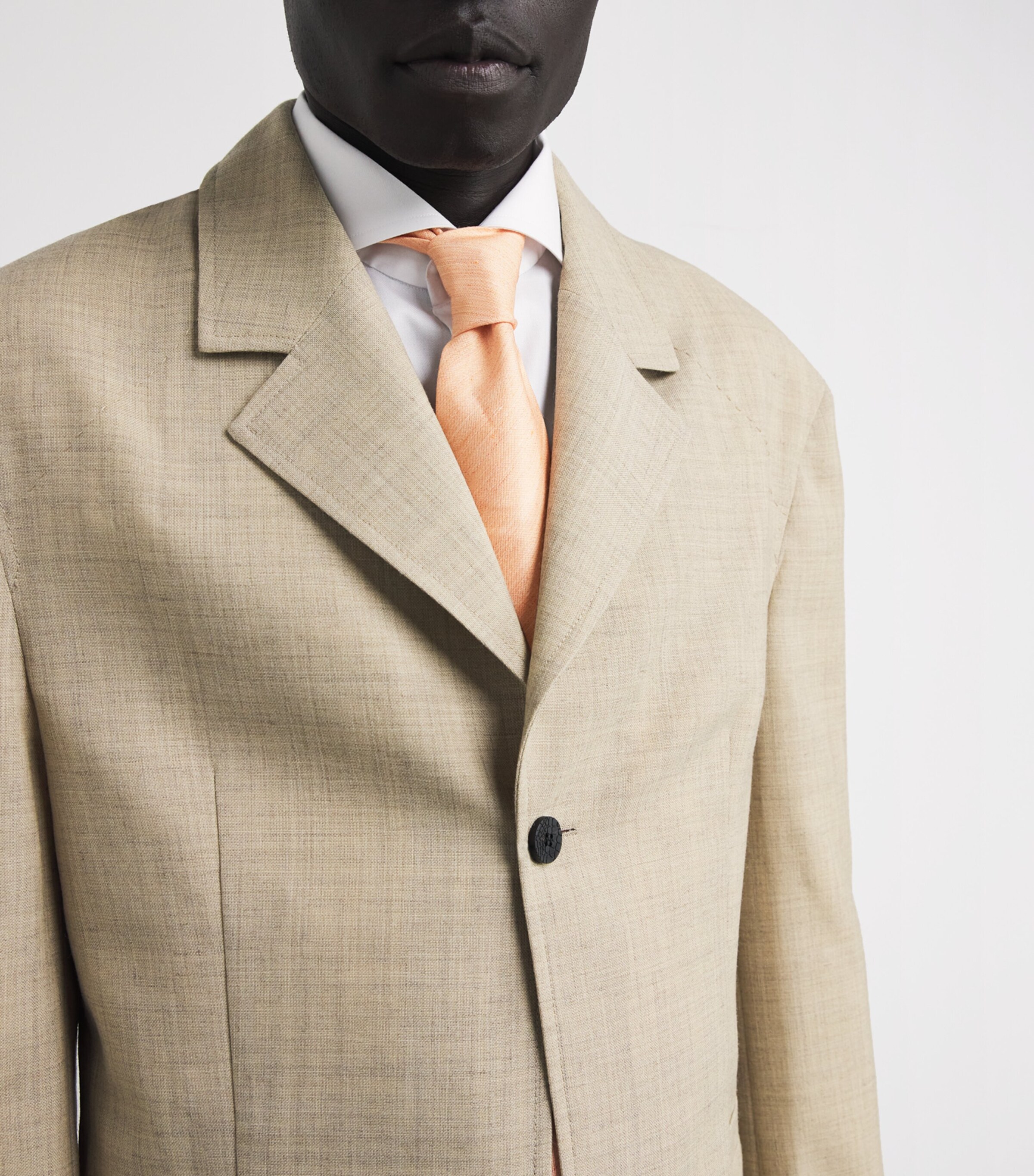 Eton Silk-Linen Tie Orange Image 2