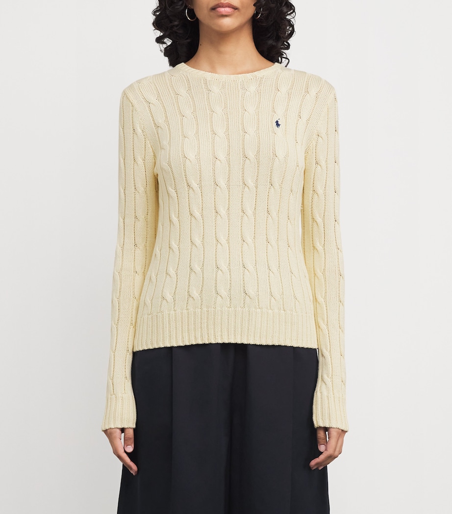 Cotton Cable-Knit Julianna Sweater CREAM Image 3