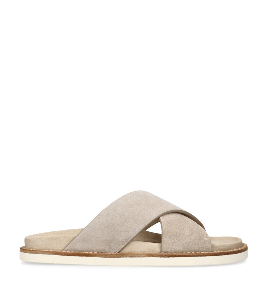 Suede Crossover Sandals BEIGE Image 1