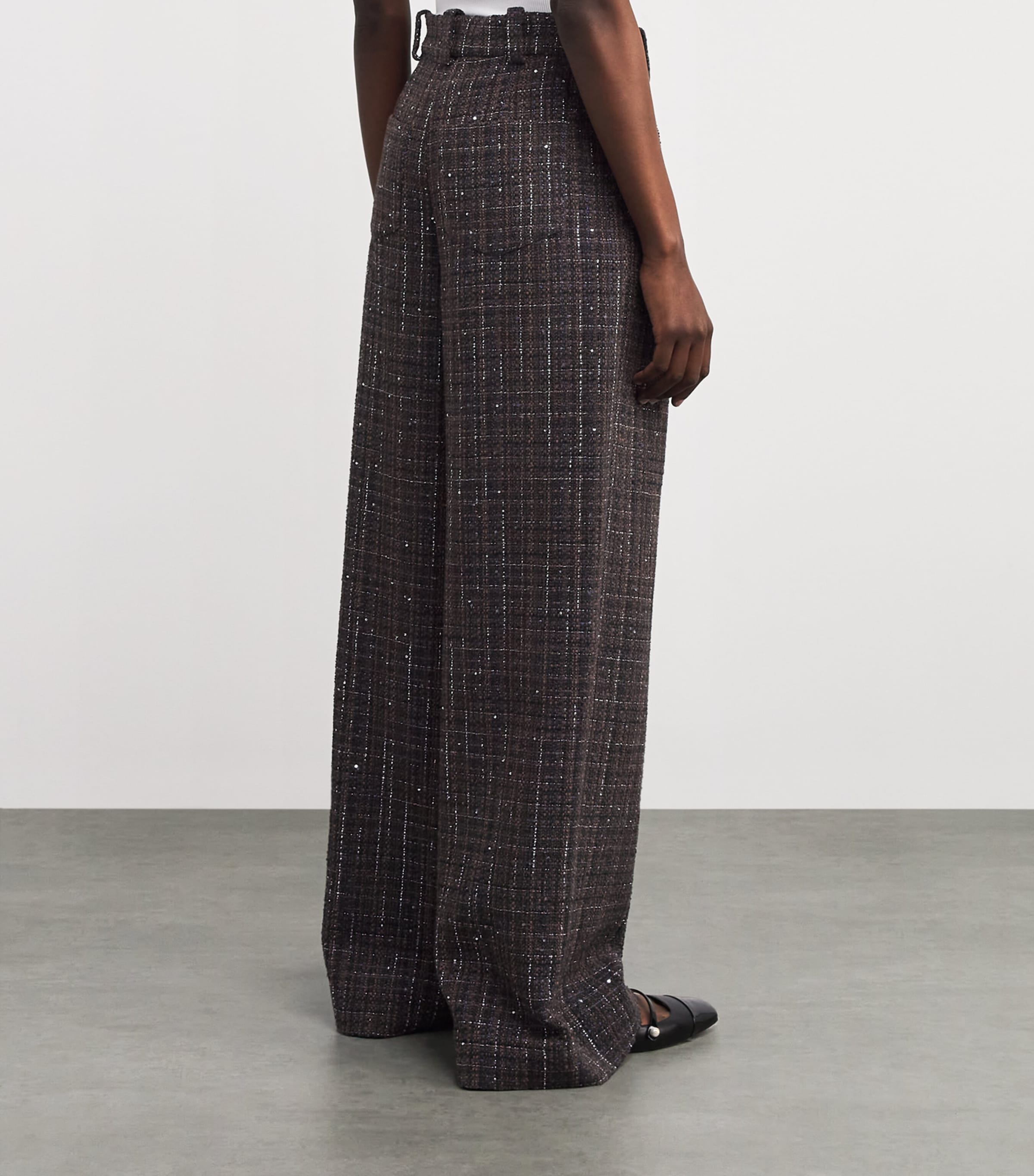 Tweed Tailored Trousers BROWN Image 4