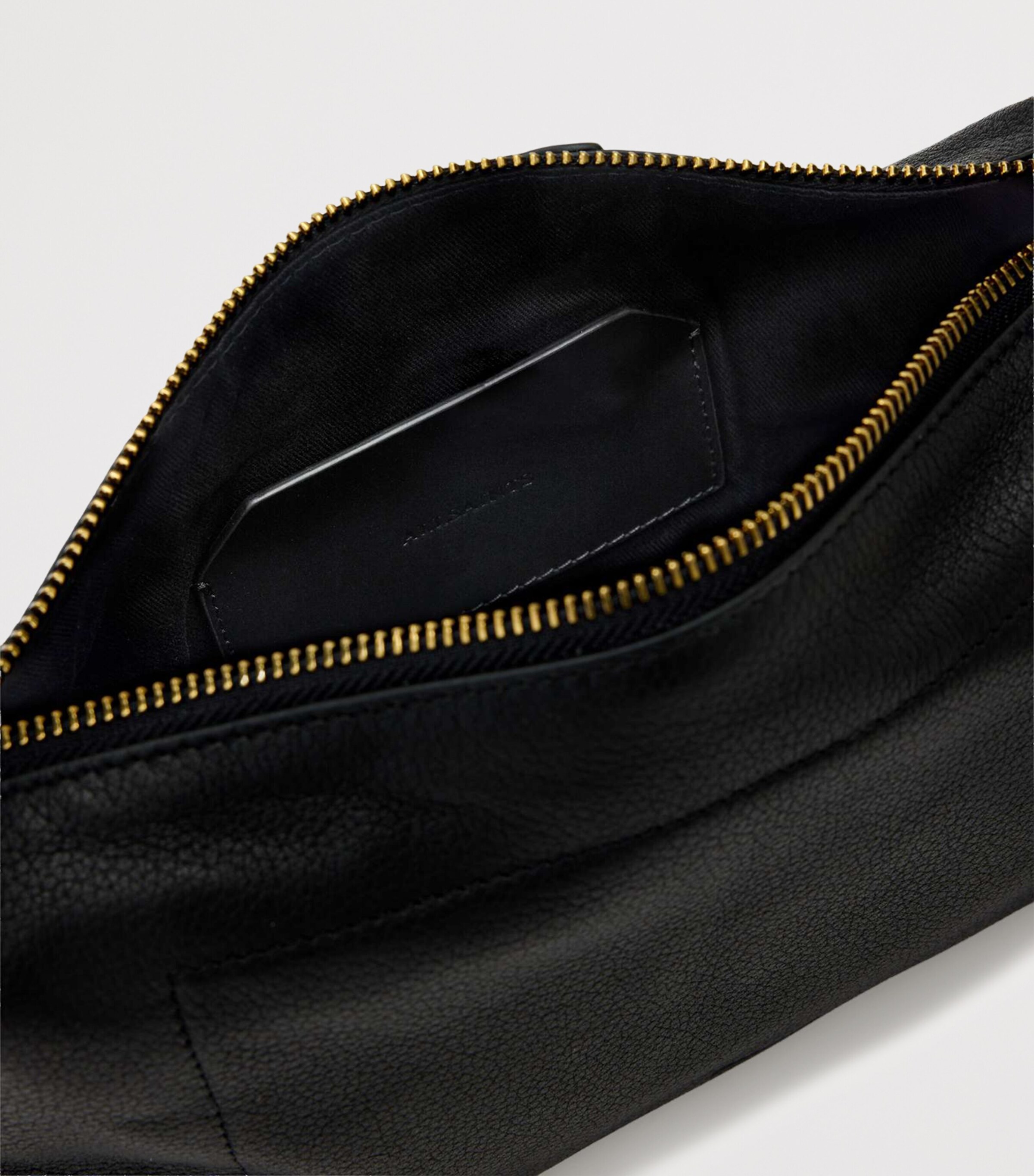 AllSaints Small Leather Alba Cross-Body Bag Black Image 3