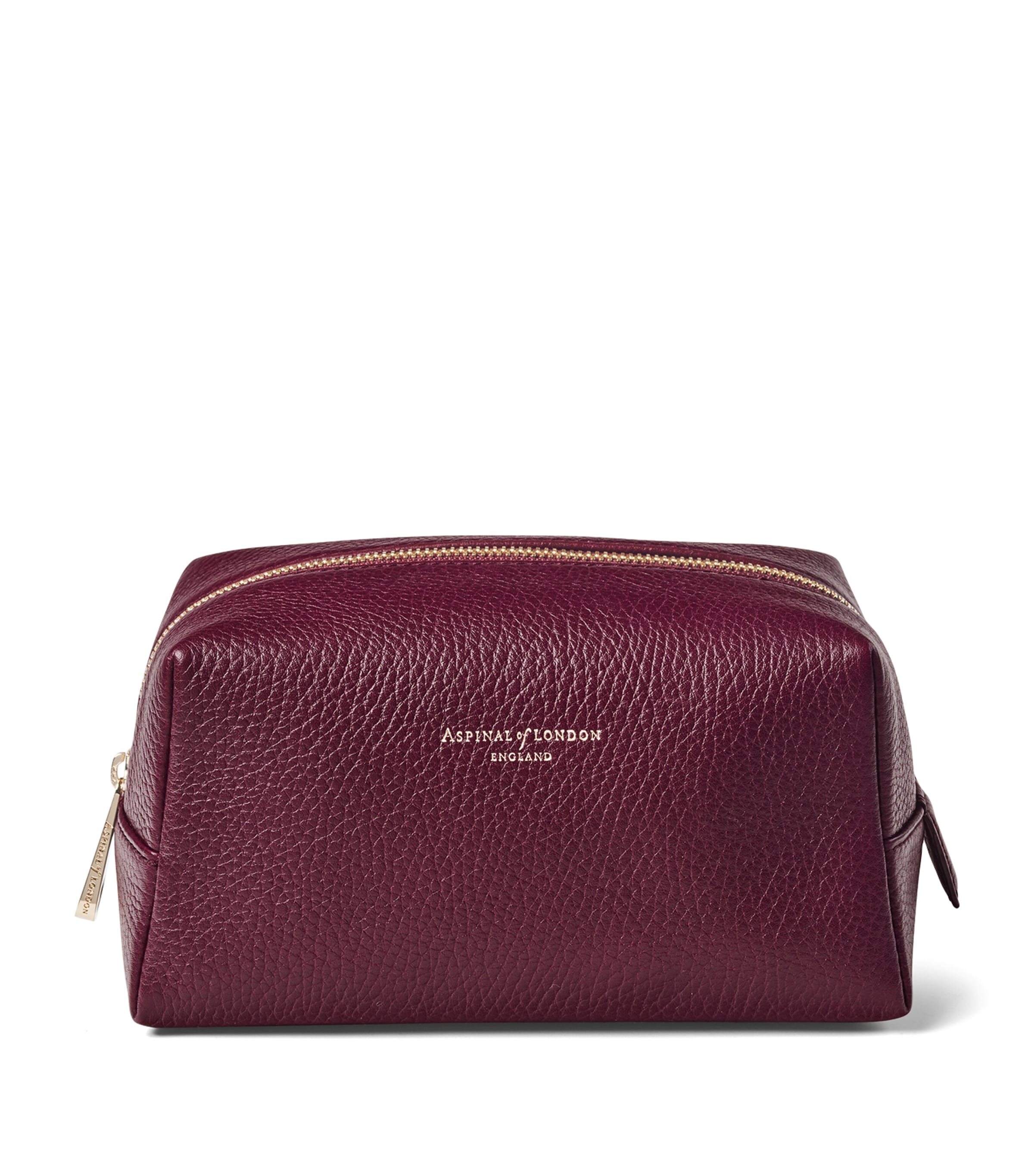 Aspinal Of London Medium Leather London Cosmetic Case Burgundy Image 1