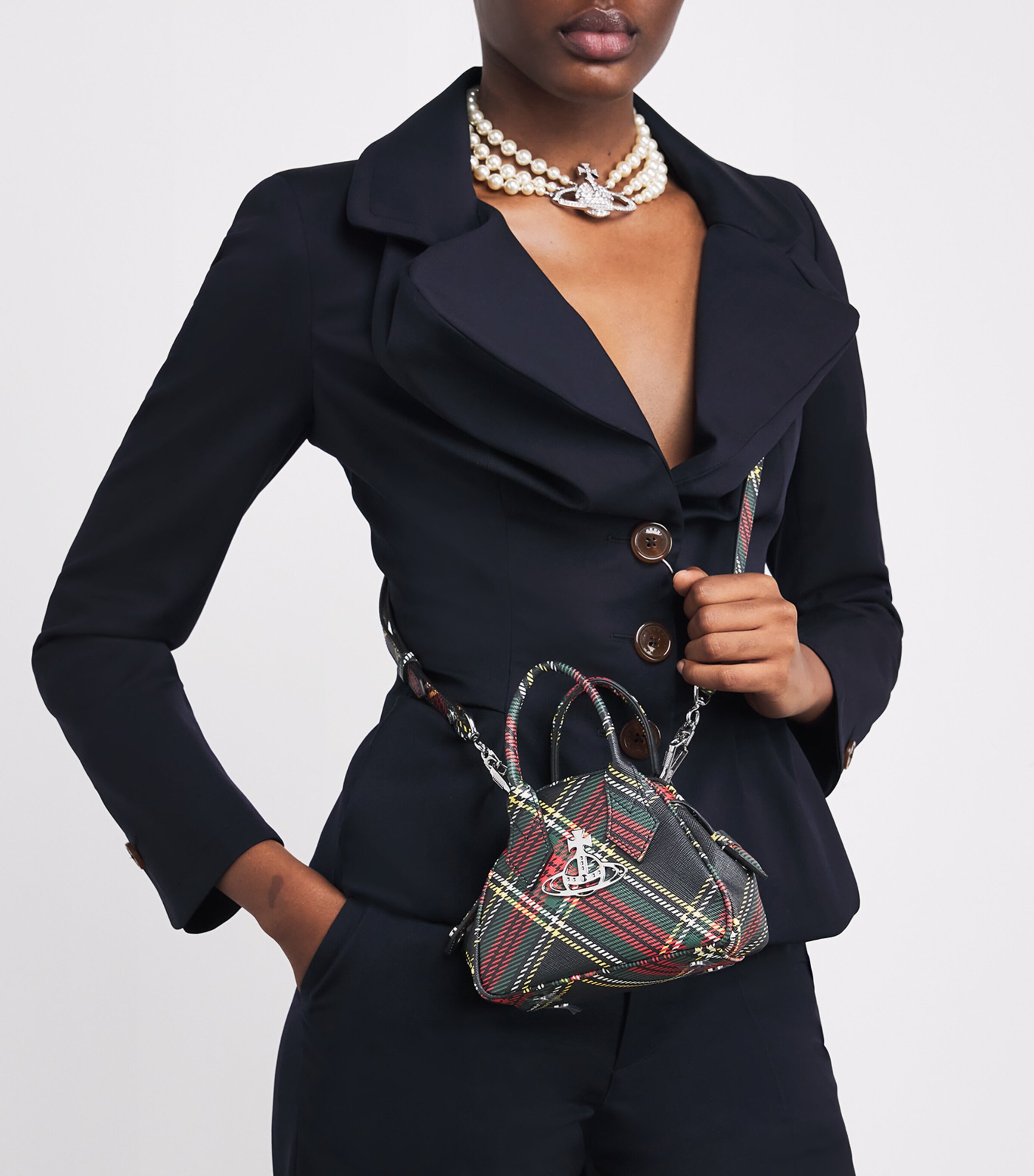 Vivienne Westwood Small Tartan Chain Purse Chelsea Tartan Image 2