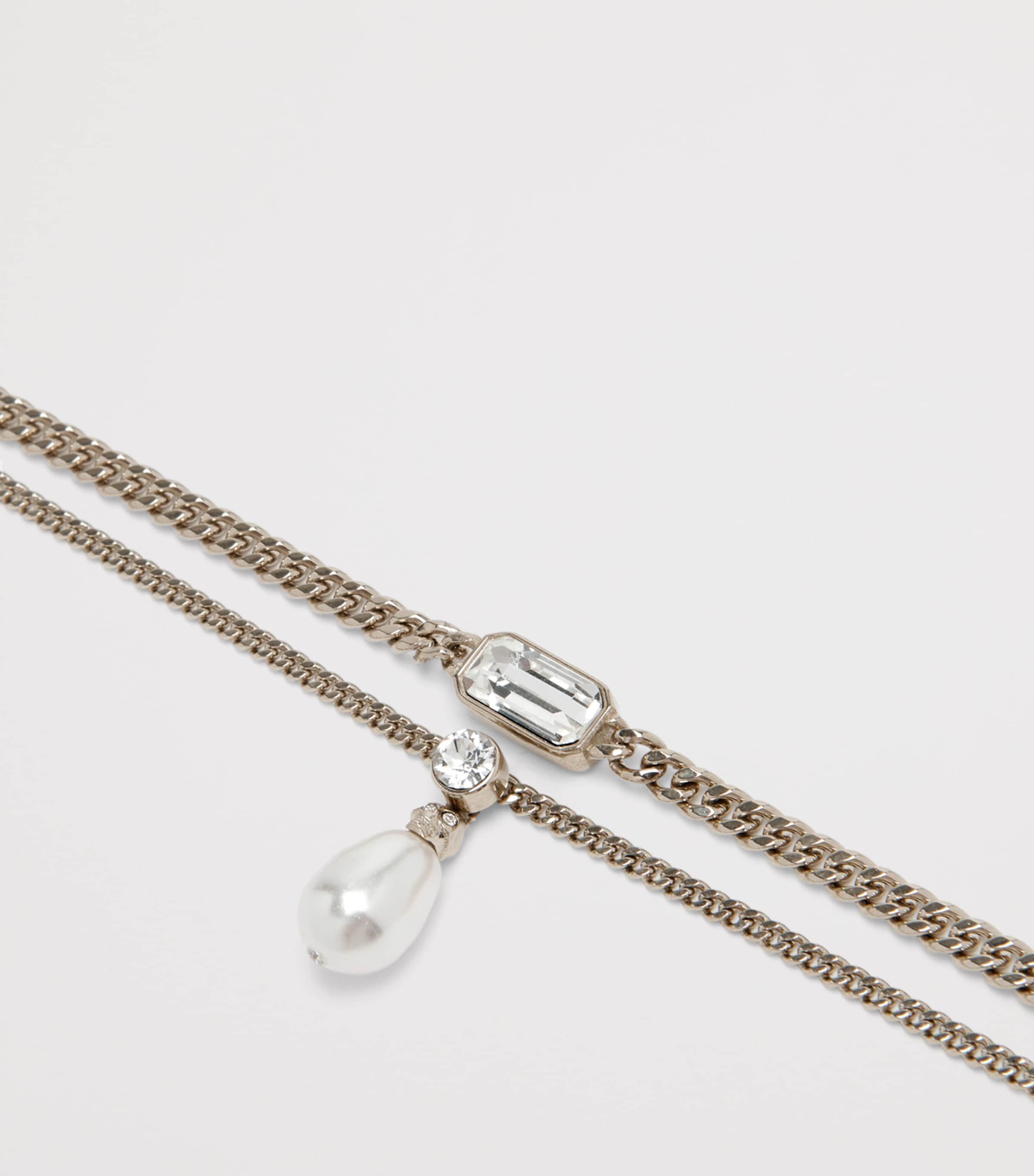 McQueen Crystal-Embellished Skull Necklace Image 2