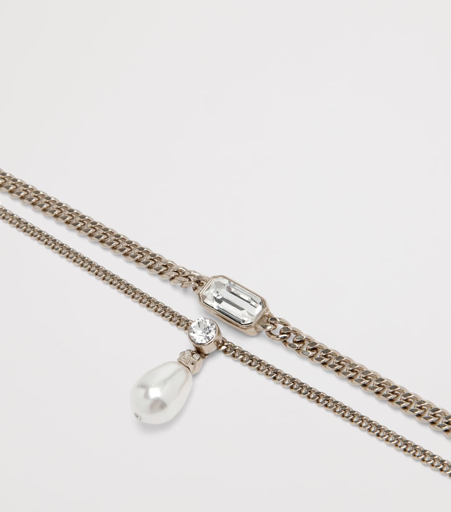 Crystal-Embellished Skull Necklace 1053 Image 2