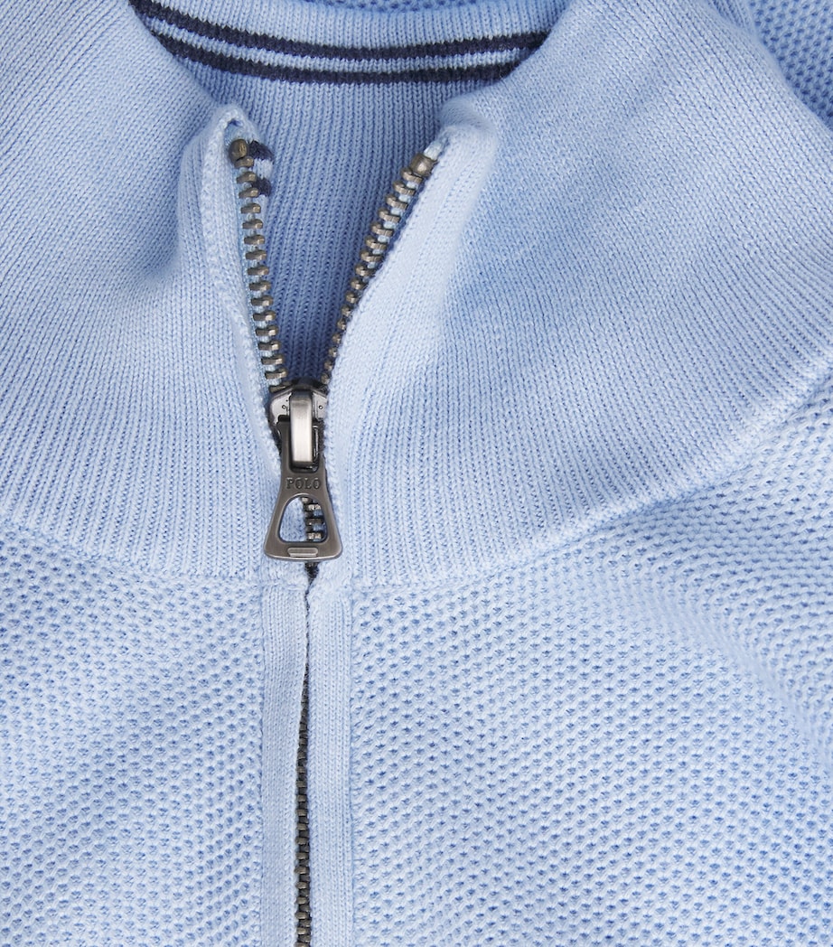 Cotton Half-Zip Sweater OFFICE BLUE Image 5