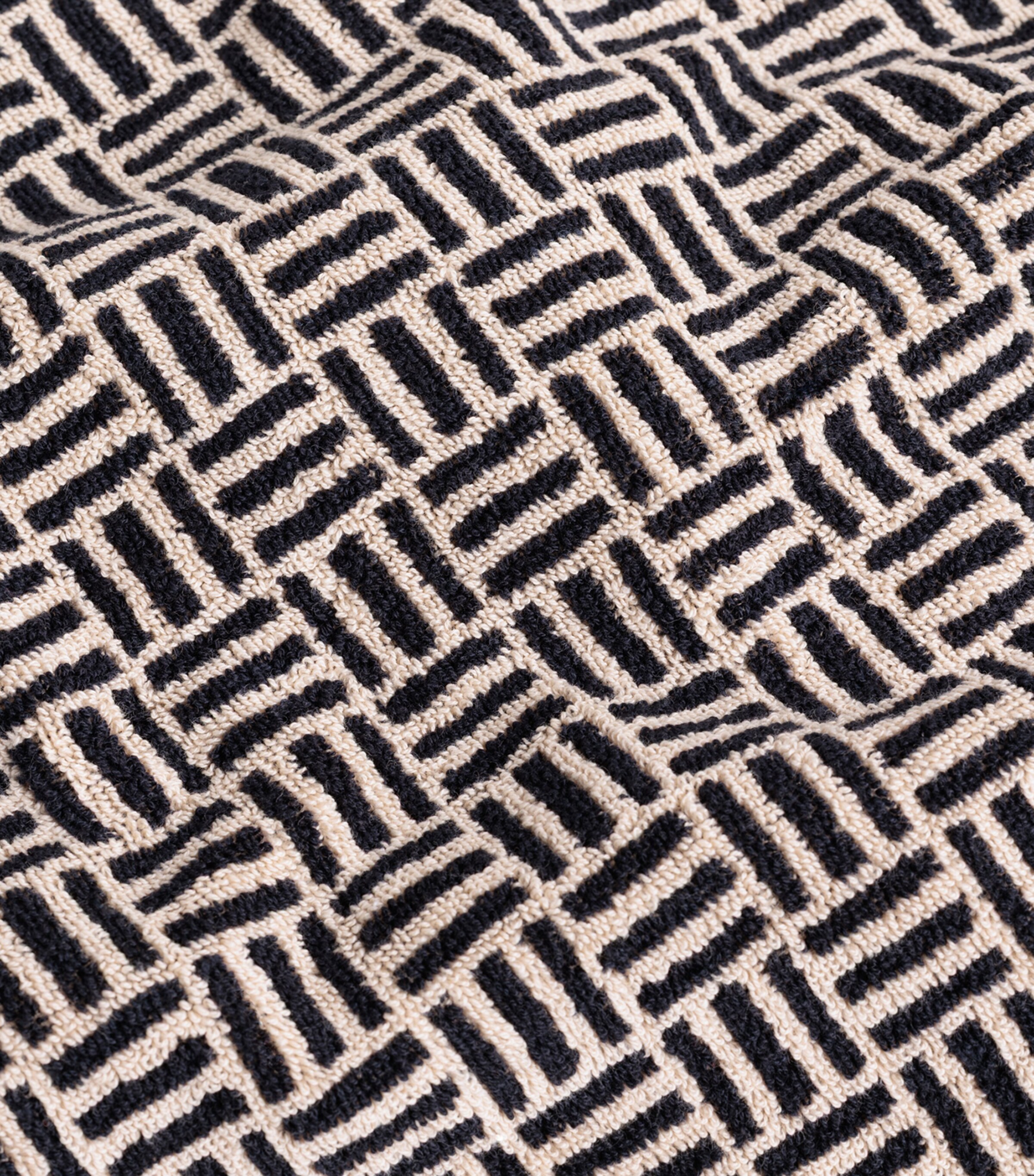 Cotton Weave Torrens Hand Towel (40cm x 70cm) SAND & NOIR Image 4