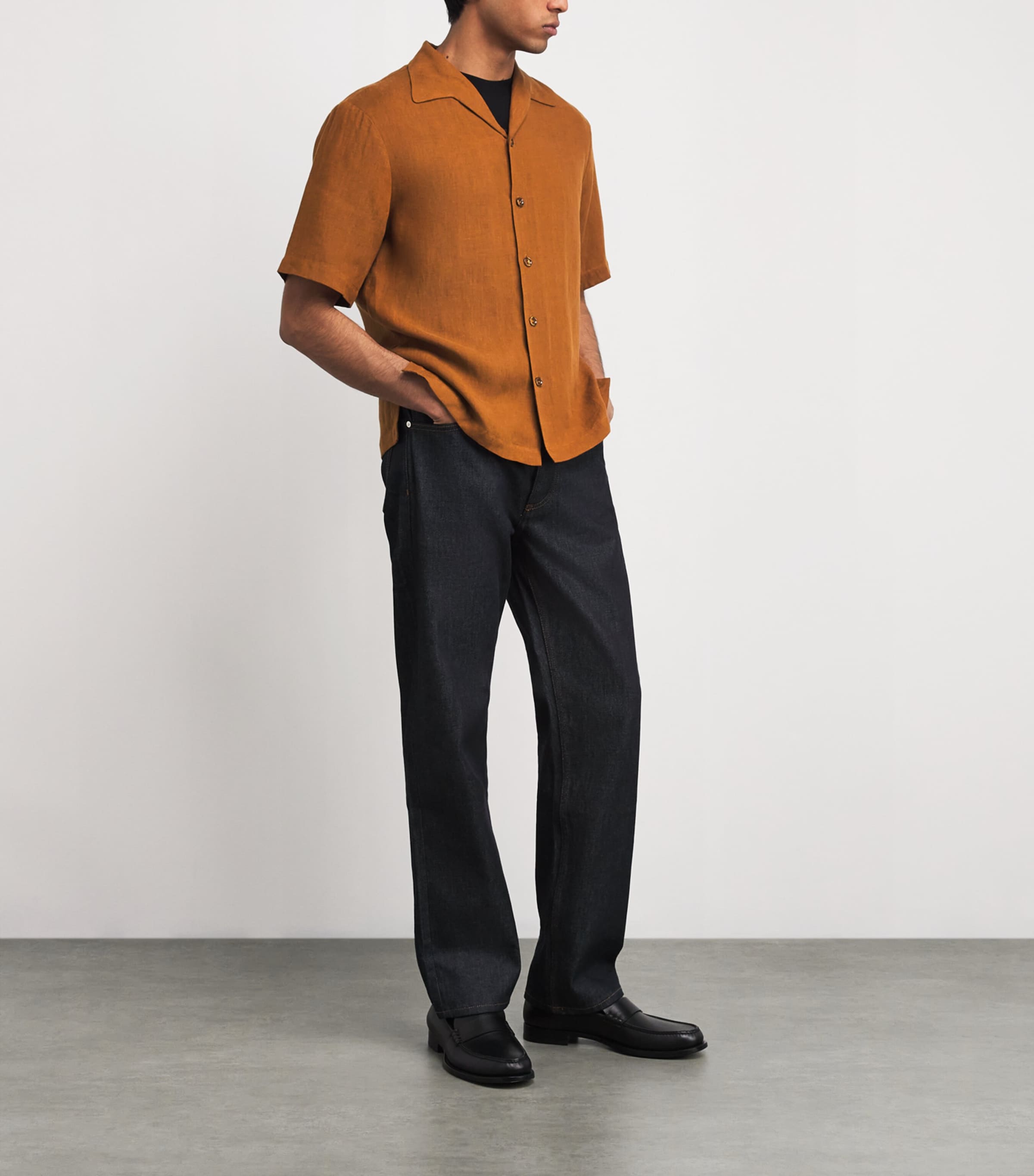 Linen Short-Sleeve Shirt WHISKY Image 2